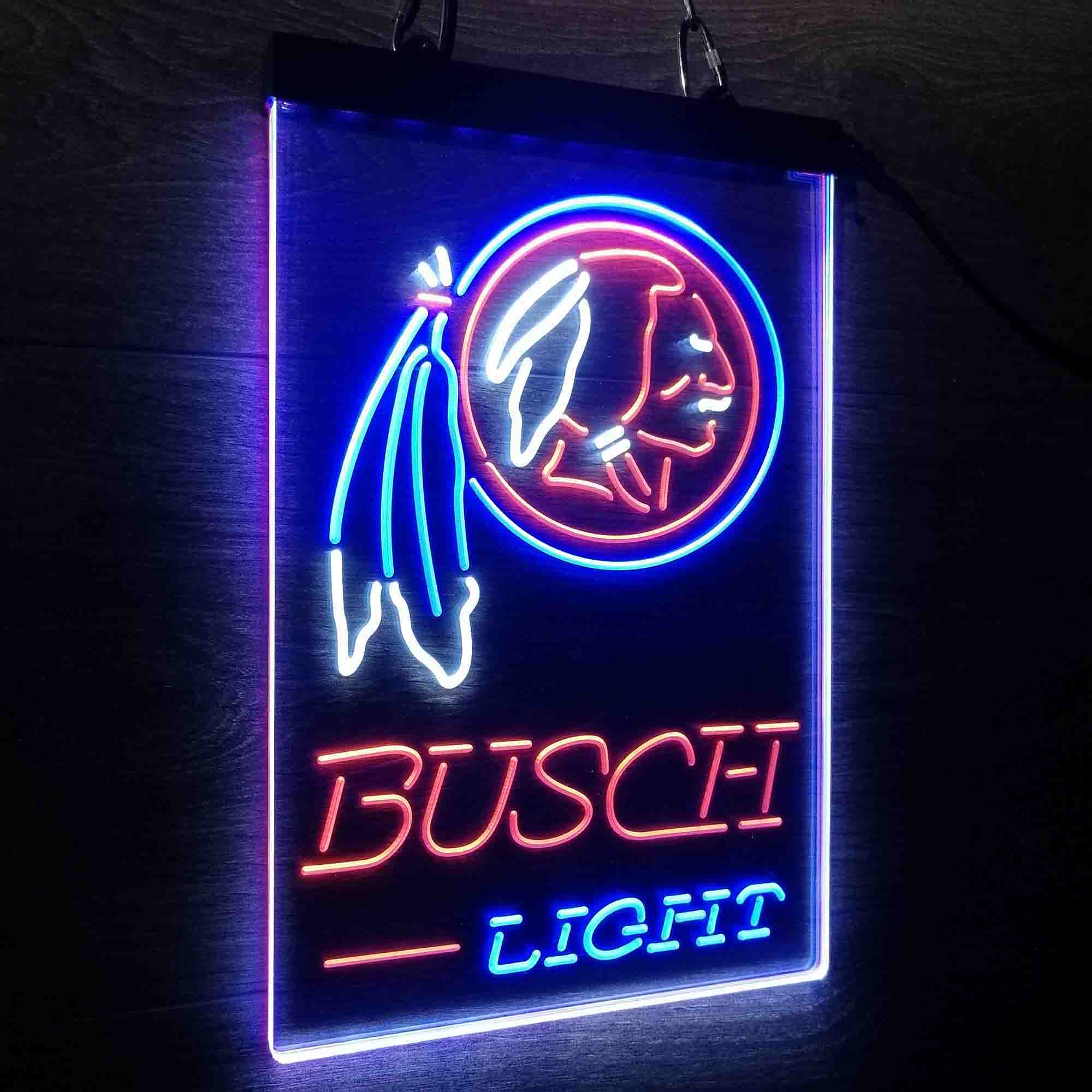 Washington Red Team Busch Neon 3-Color LED Sign