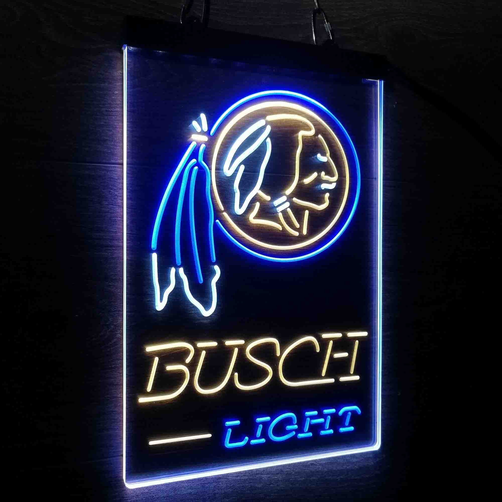 Washington Red Team Busch Neon 3-Color LED Sign