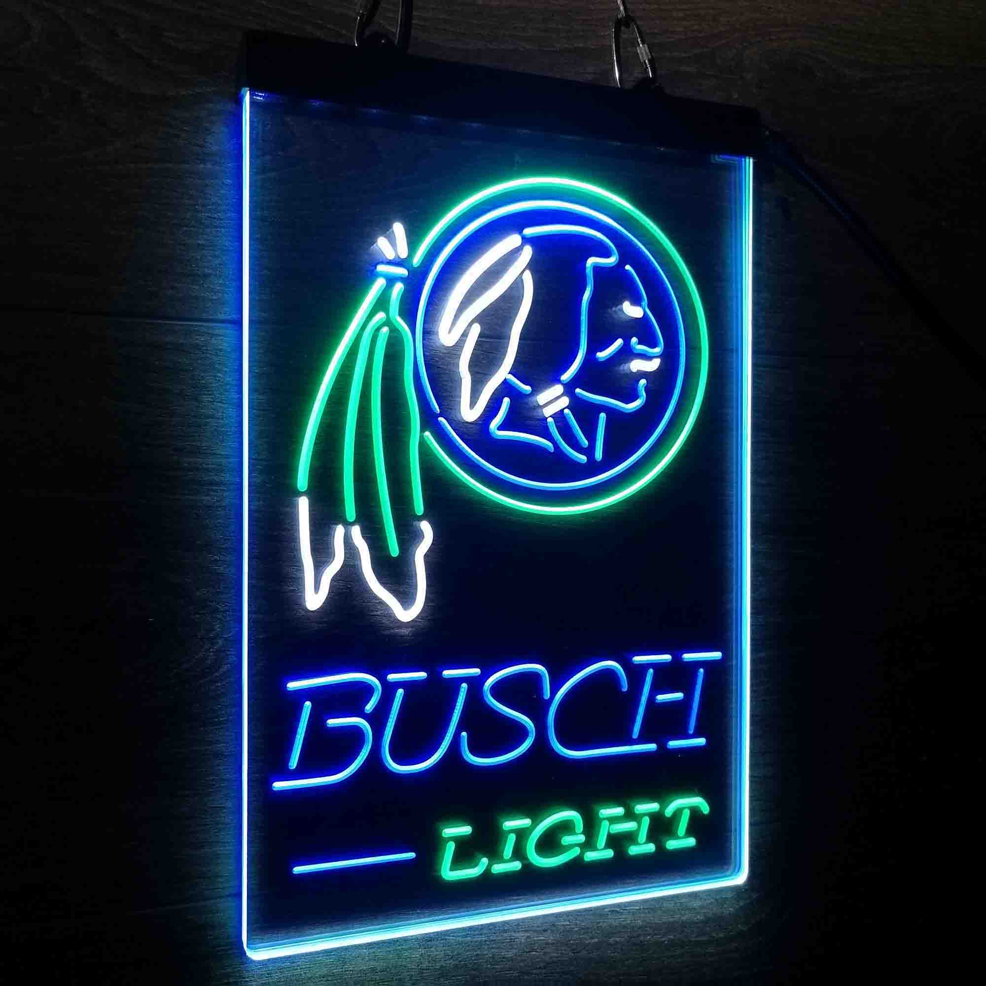 Washington Red Team Busch Neon 3-Color LED Sign