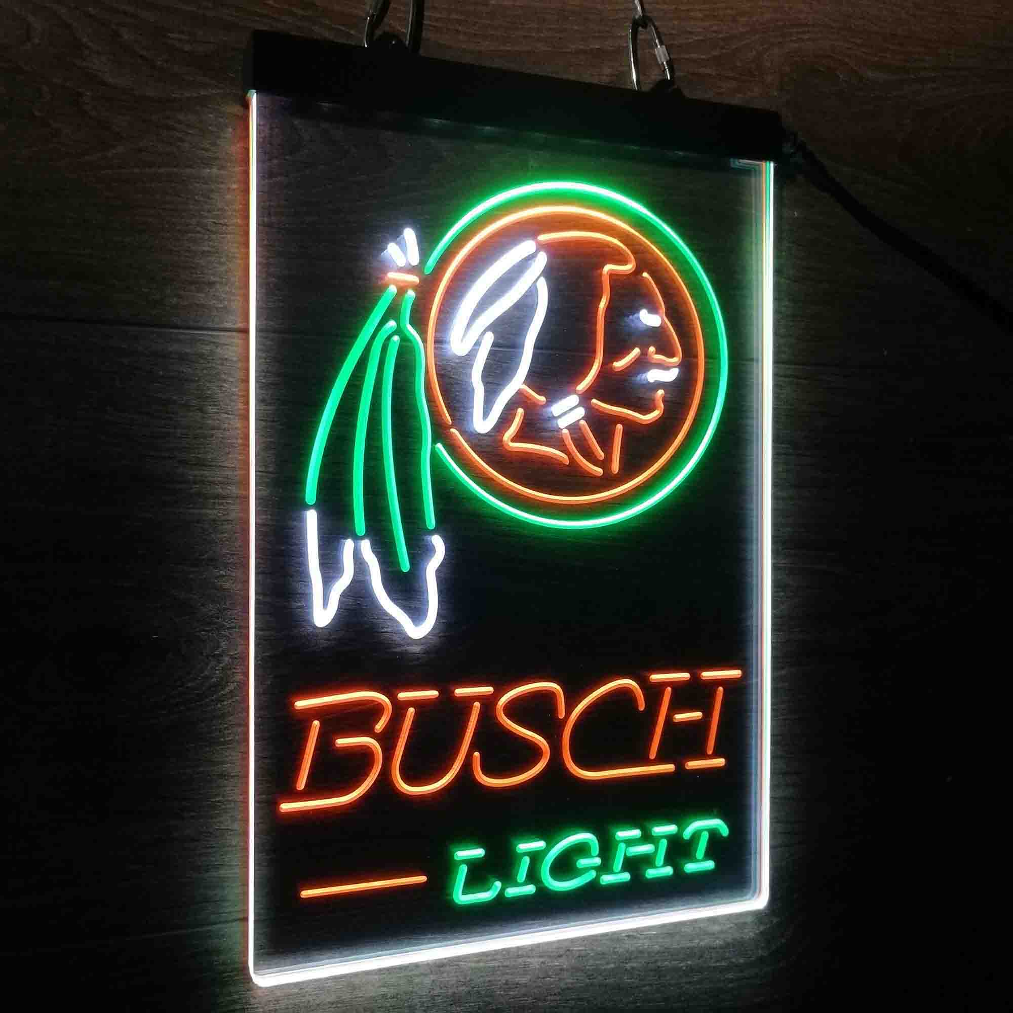 Washington Red Team Busch Neon 3-Color LED Sign