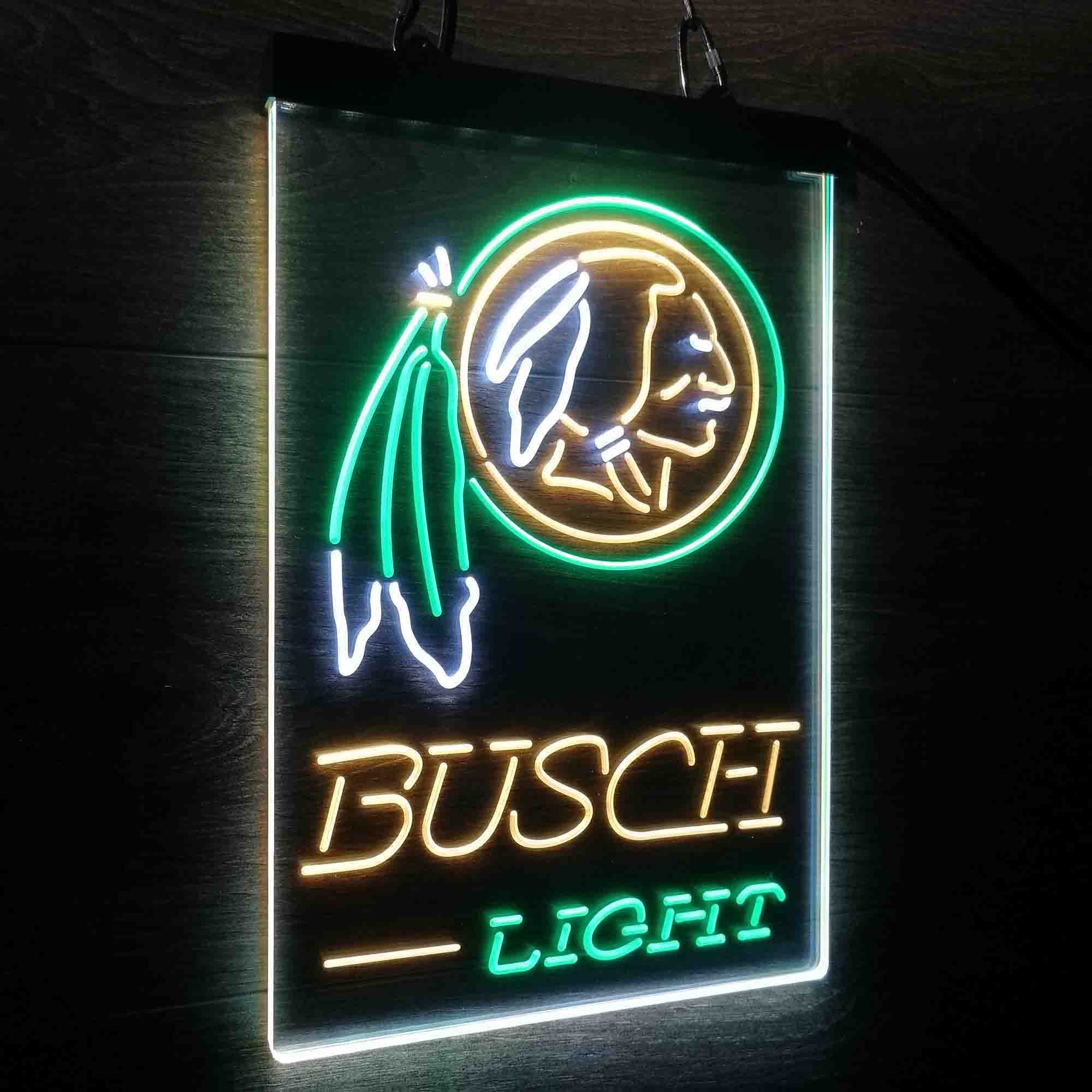 Washington Red Team Busch Neon 3-Color LED Sign