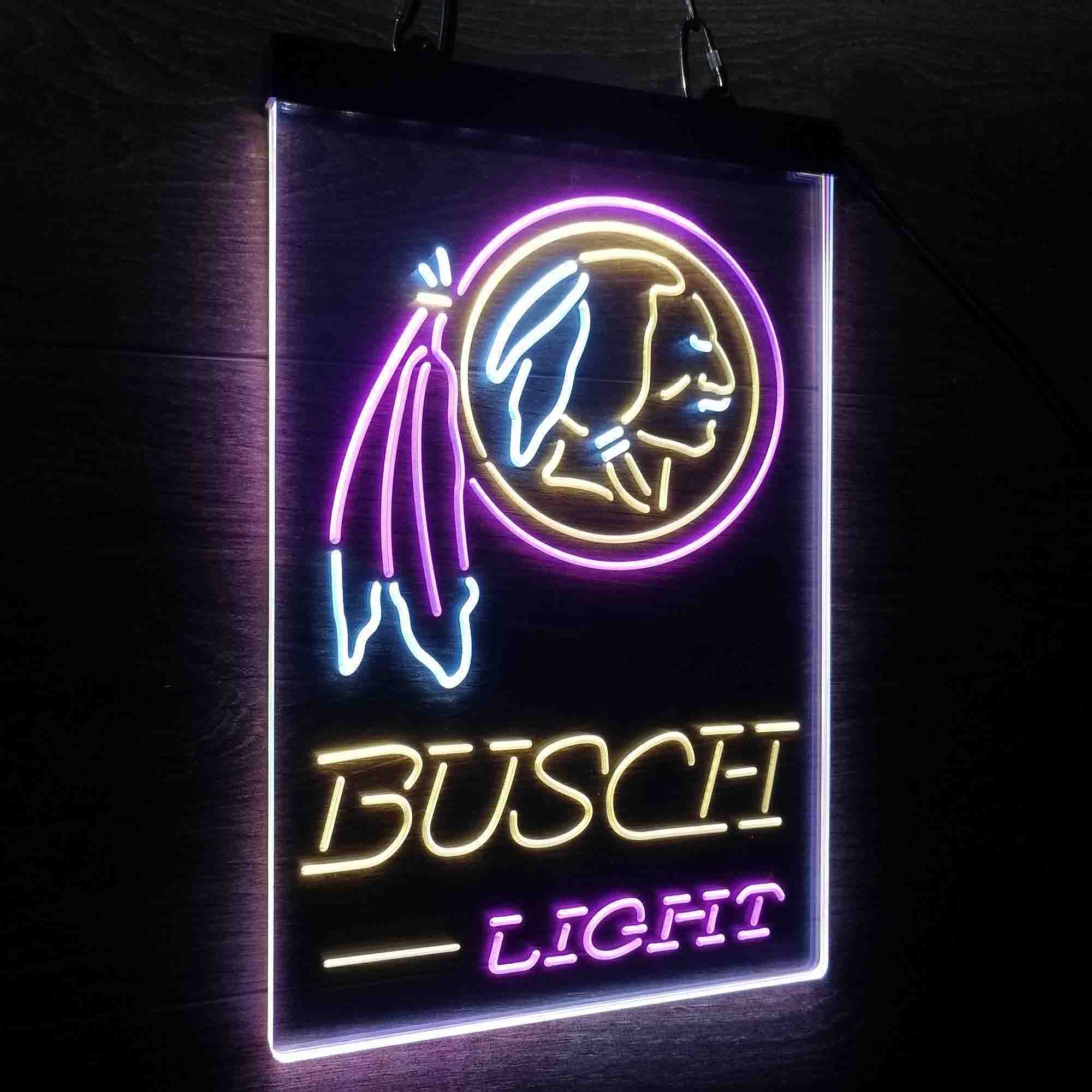 Washington Red Team Busch Neon 3-Color LED Sign