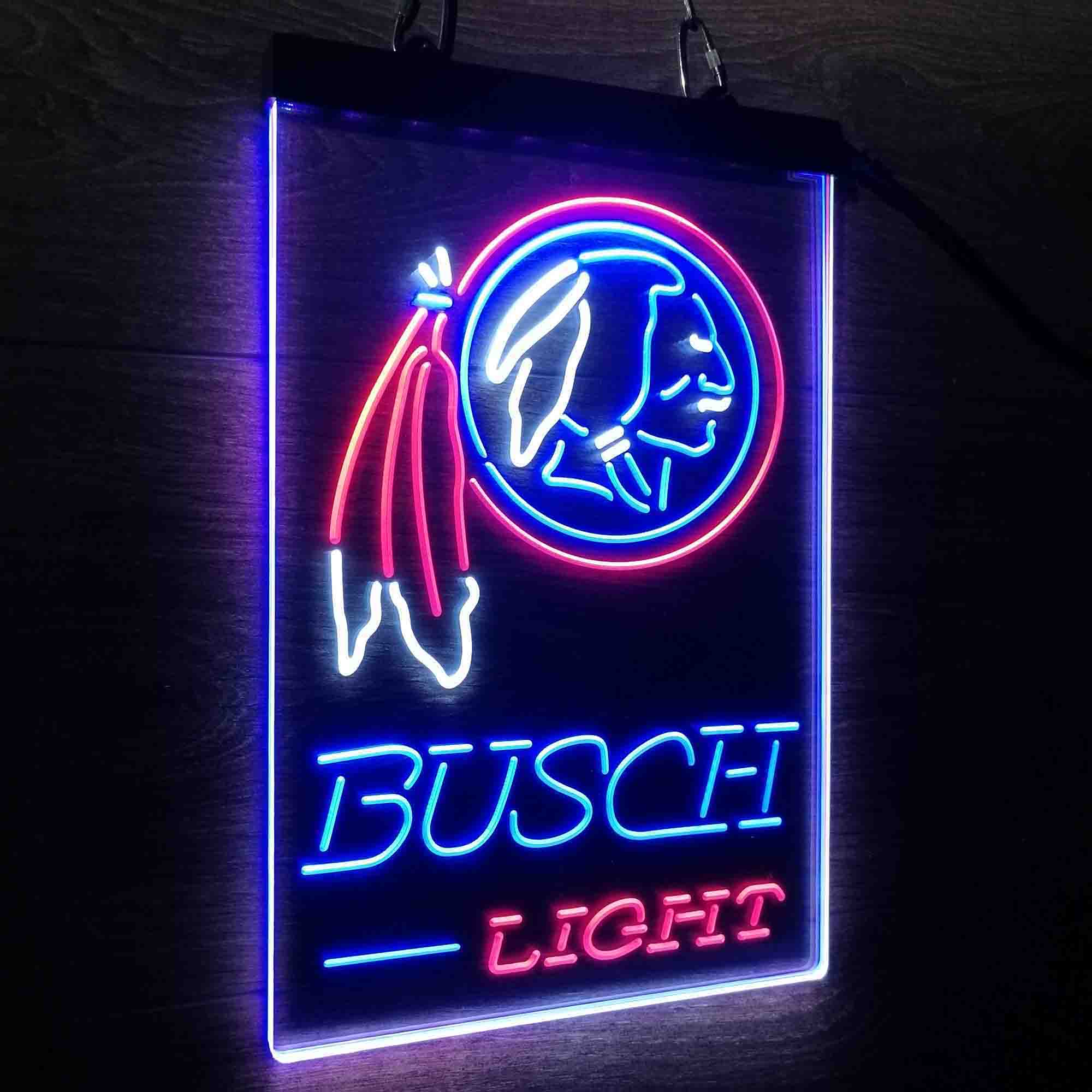 Washington Red Team Busch Neon 3-Color LED Sign