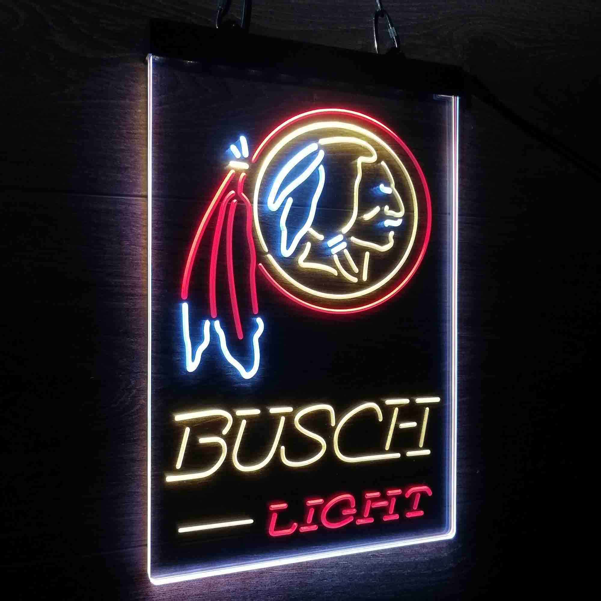 Washington Red Team Busch Neon 3-Color LED Sign