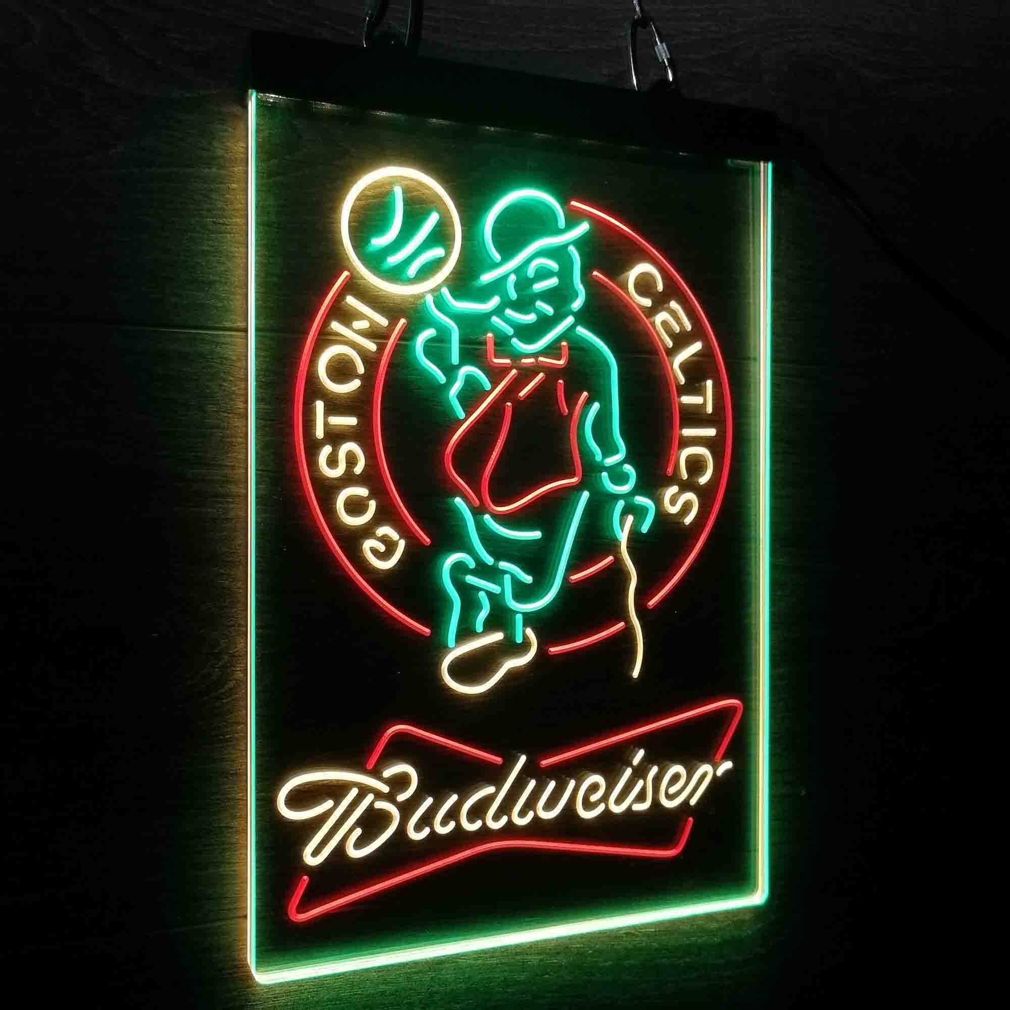 Boston Celtics Nba Budweiser Neon 3-Color LED Sign