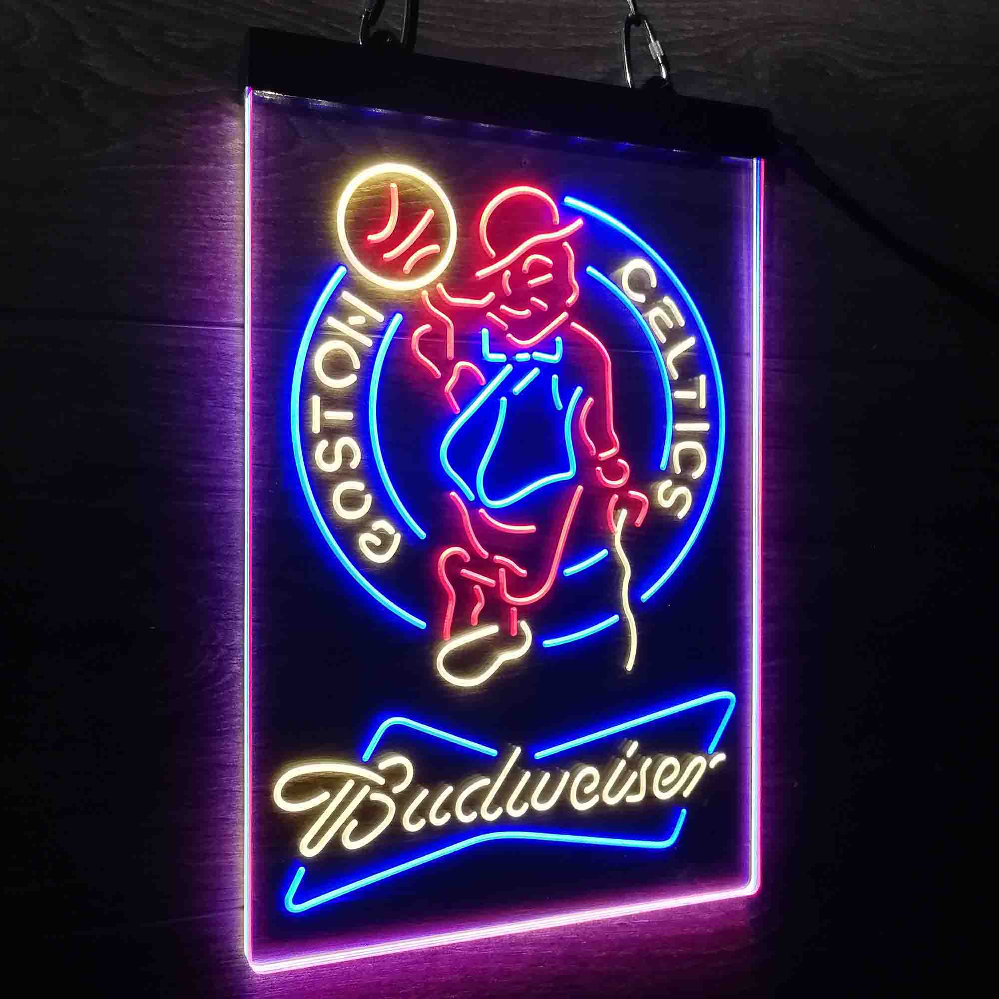 Boston Celtics Nba Budweiser Neon 3-Color LED Sign