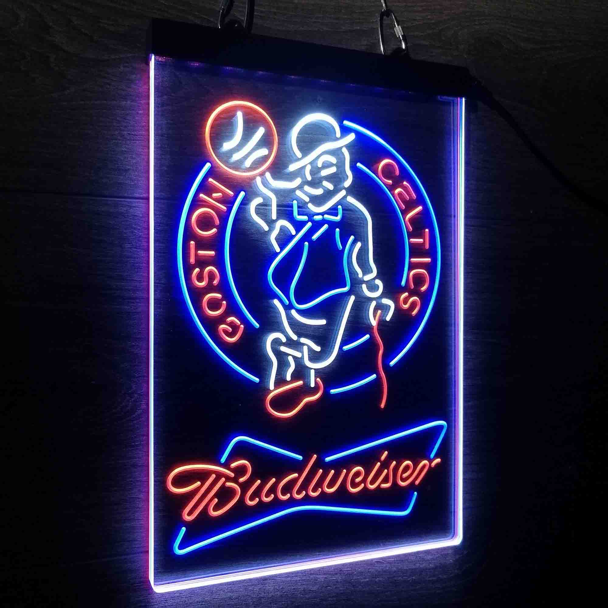 Boston Celtics Nba Budweiser Neon 3-Color LED Sign