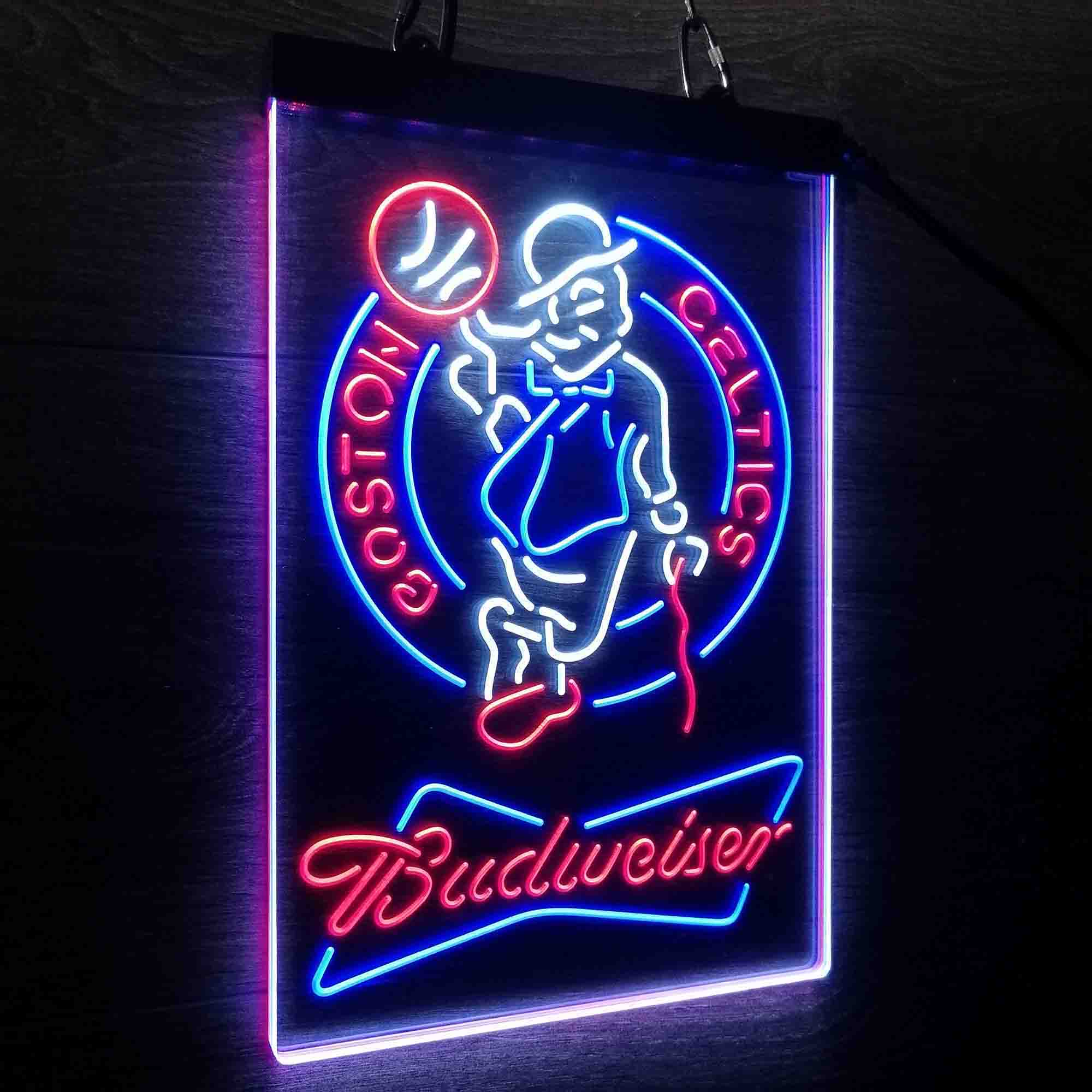 Boston Celtics Nba Budweiser Neon 3-Color LED Sign