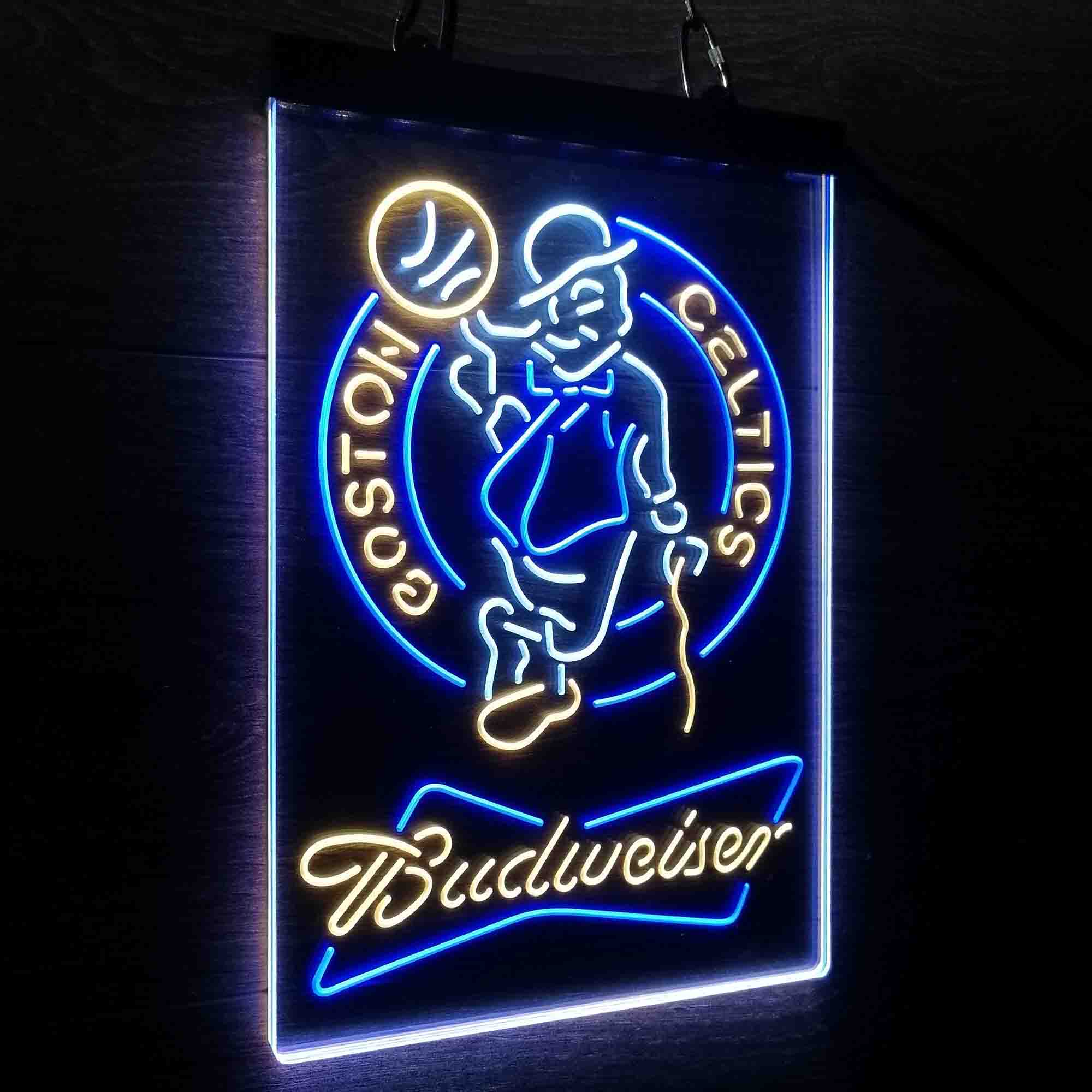 Boston Celtics Nba Budweiser Neon 3-Color LED Sign