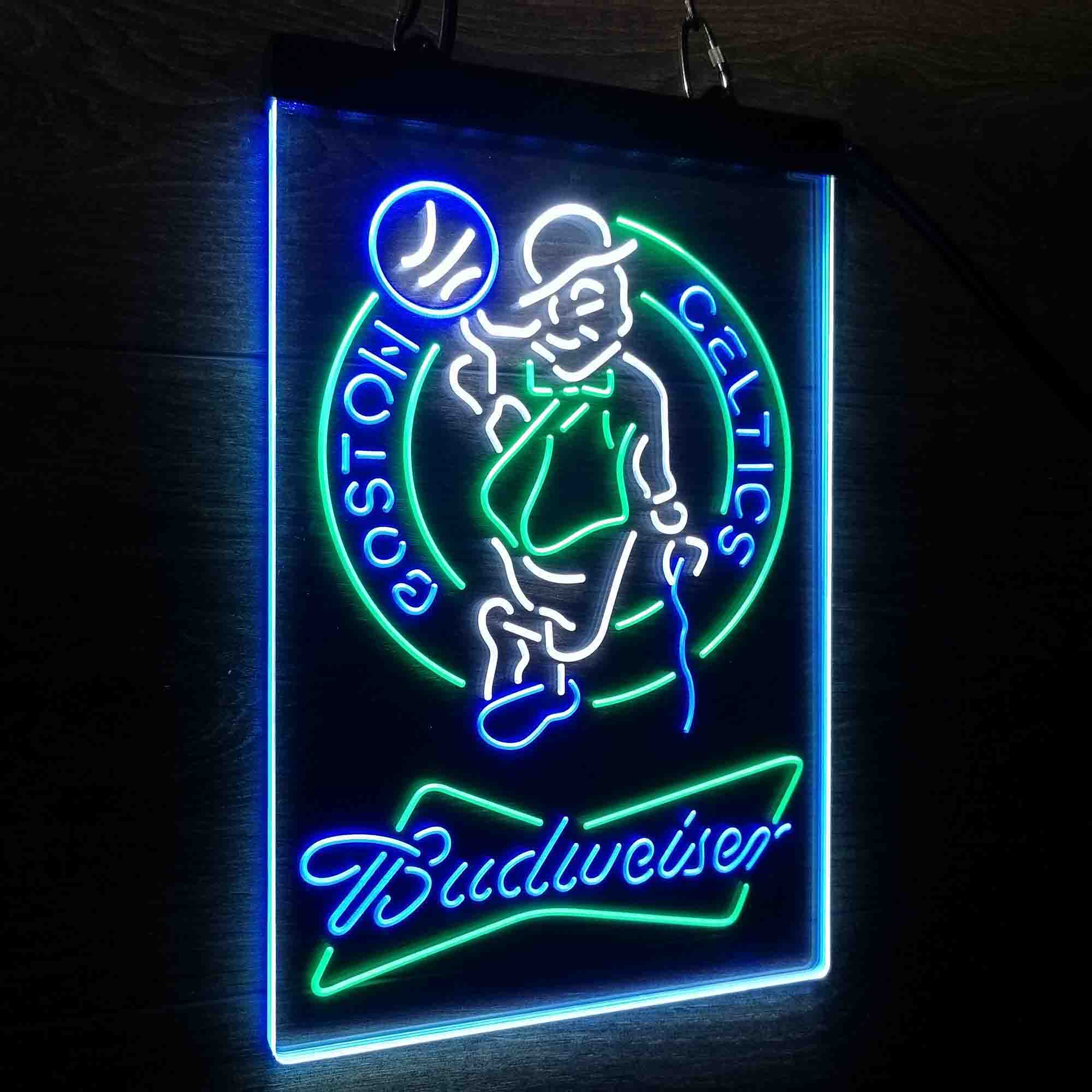 Boston Celtics Nba Budweiser Neon 3-Color LED Sign