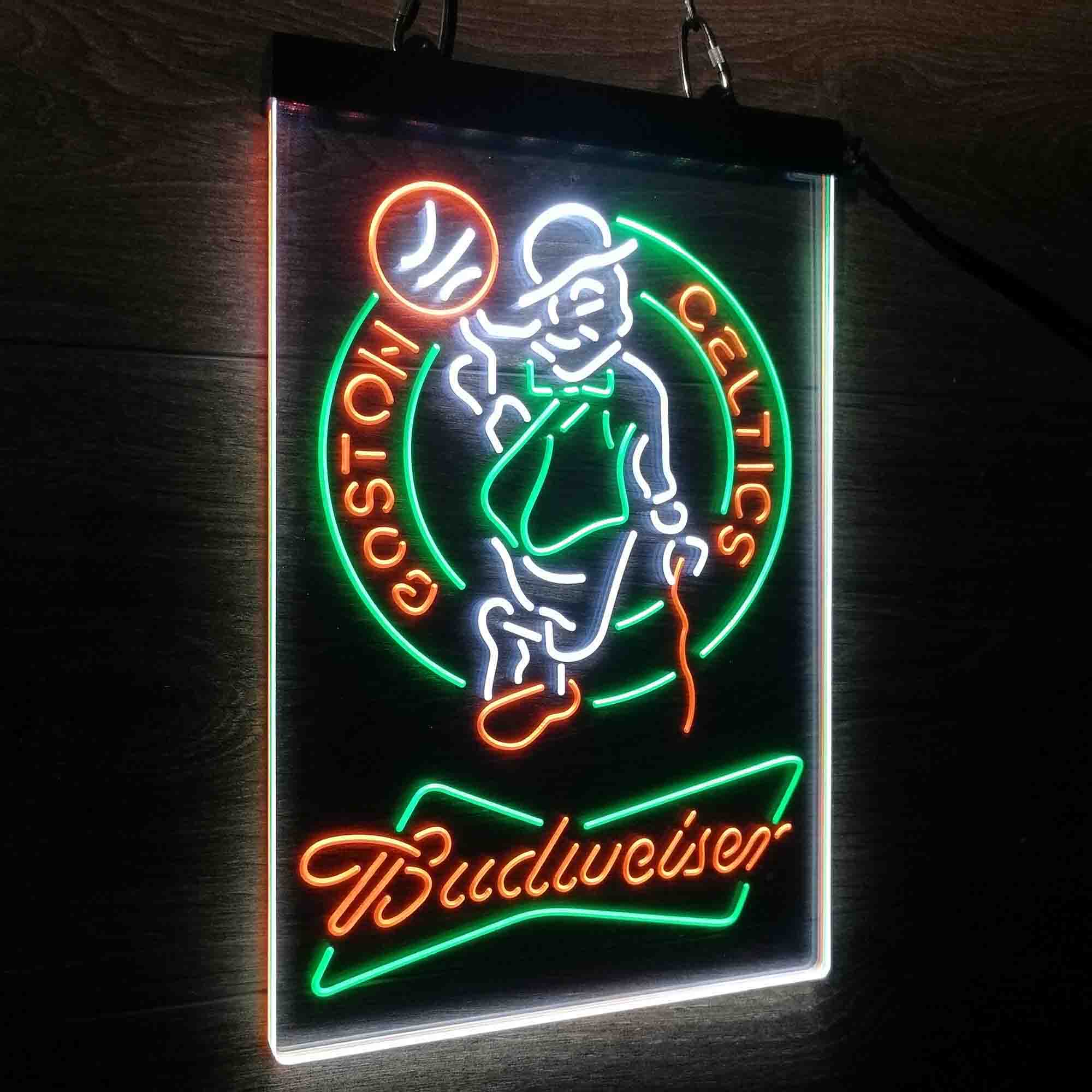 Boston Celtics Nba Budweiser Neon 3-Color LED Sign