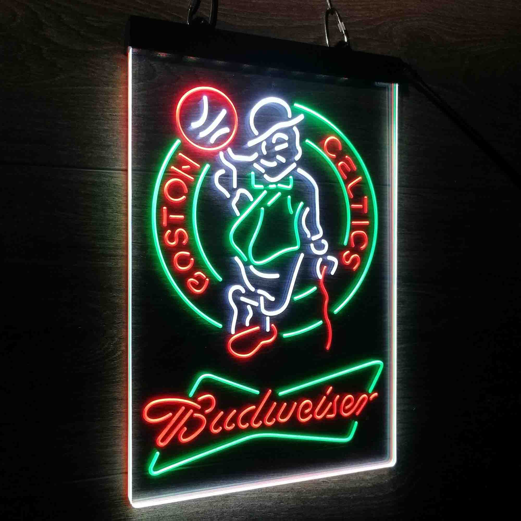 Boston Celtics Nba Budweiser Neon 3-Color LED Sign