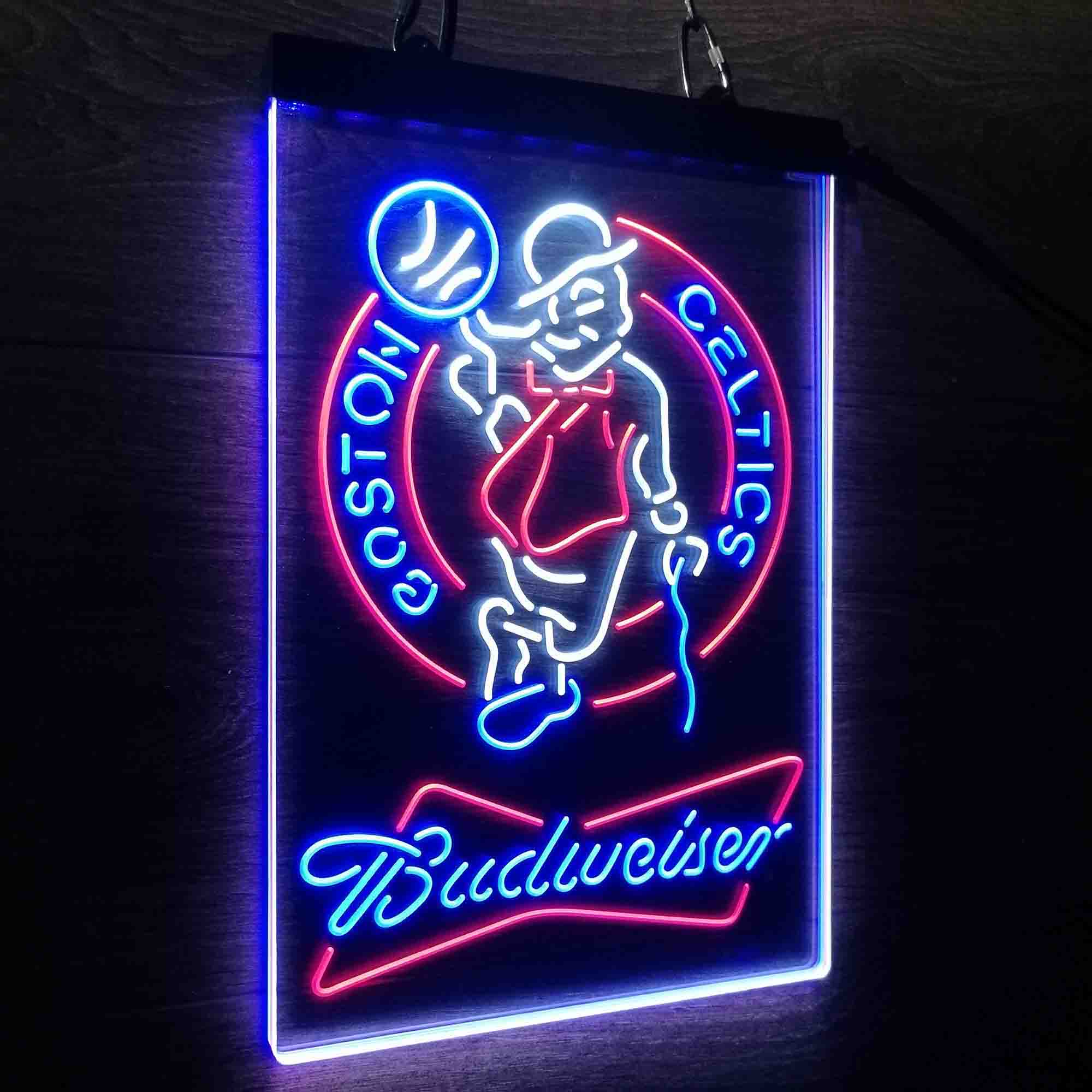 Boston Celtics Nba Budweiser Neon 3-Color LED Sign