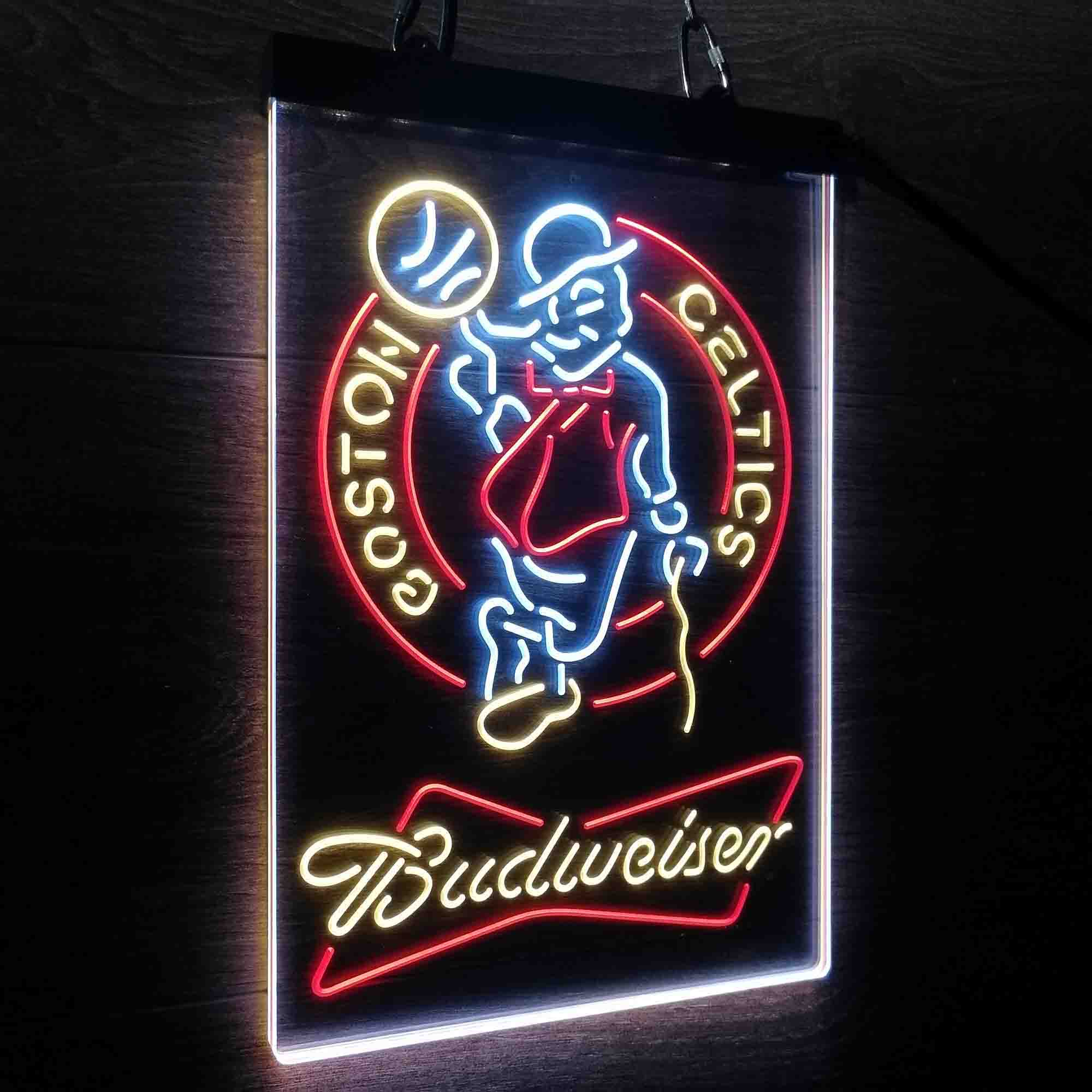 Boston Celtics Nba Budweiser Neon 3-Color LED Sign