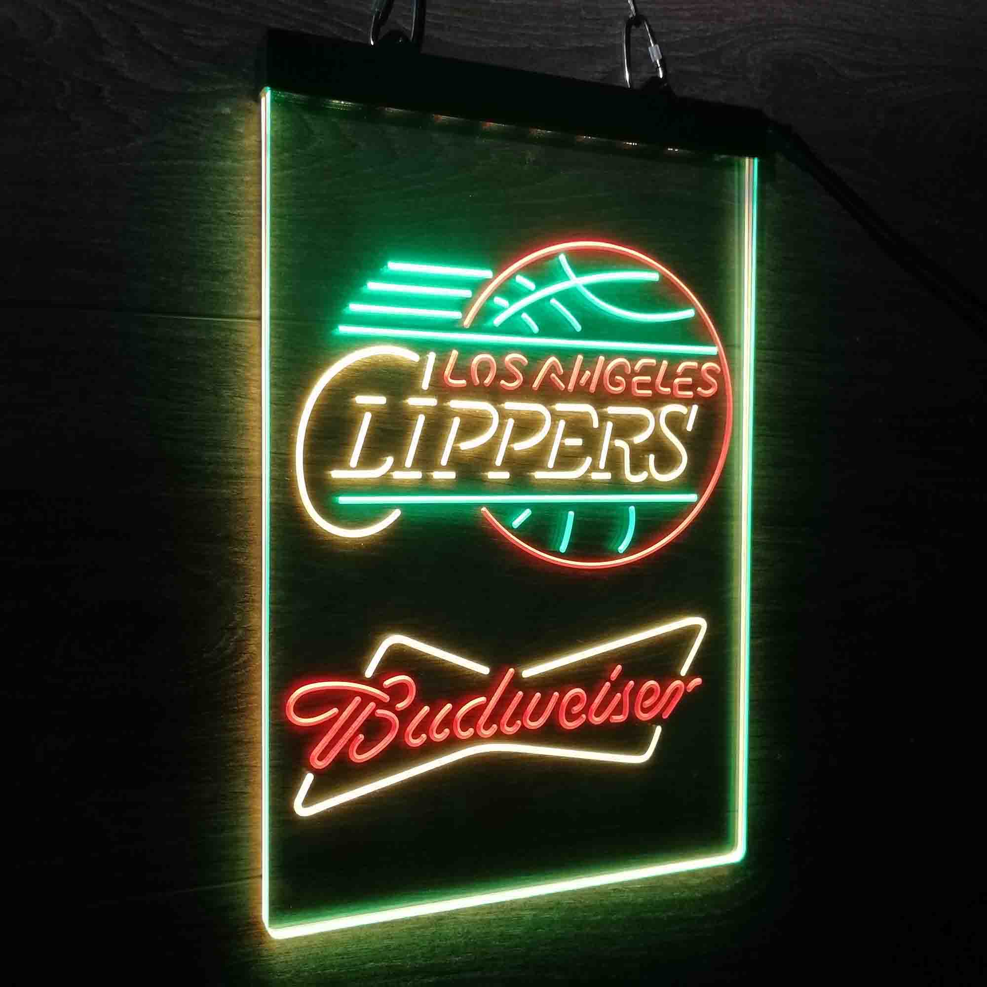 Los Angeles Clippers Nba Budweiser Neon 3-Color LED Sign