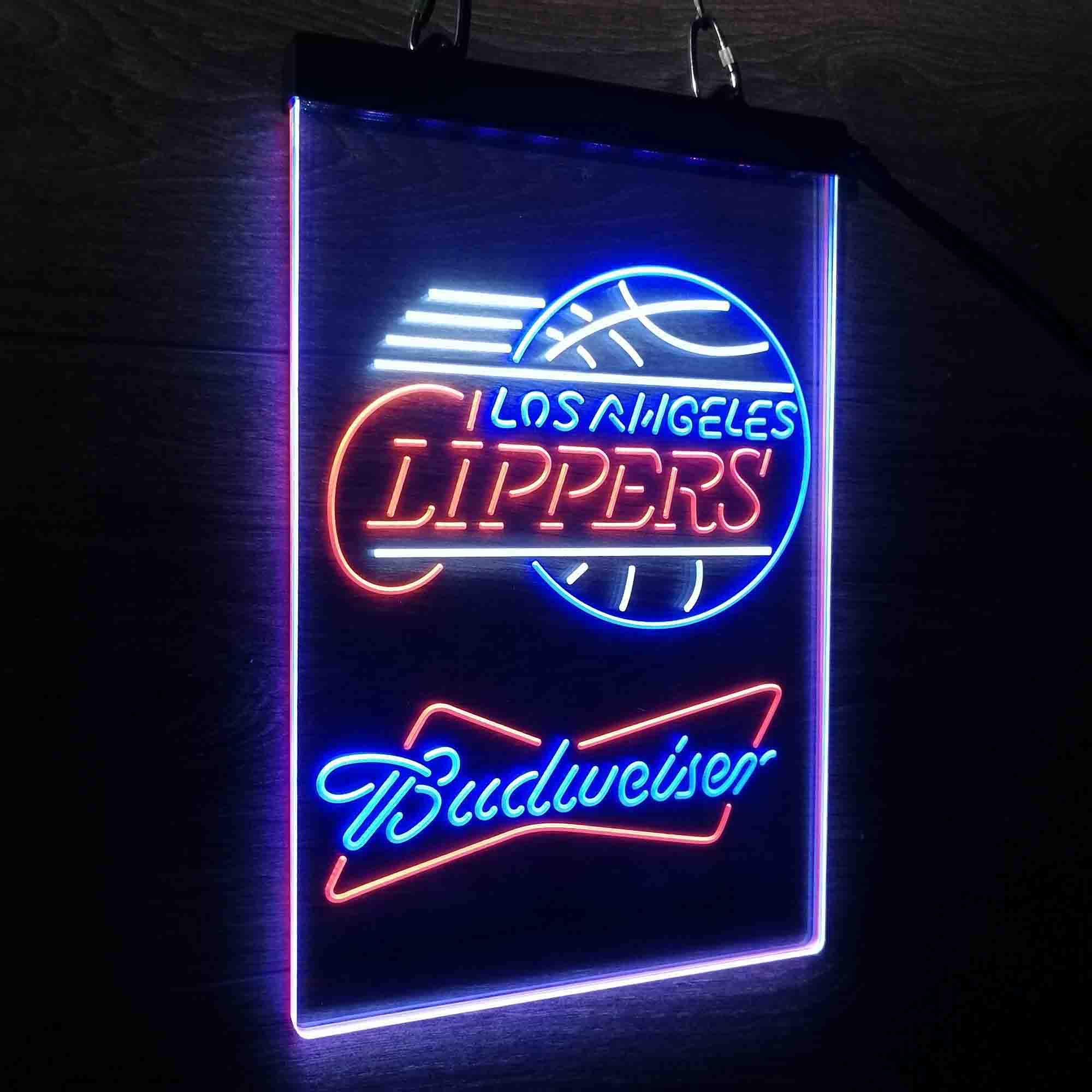 Los Angeles Clippers Nba Budweiser Neon 3-Color LED Sign