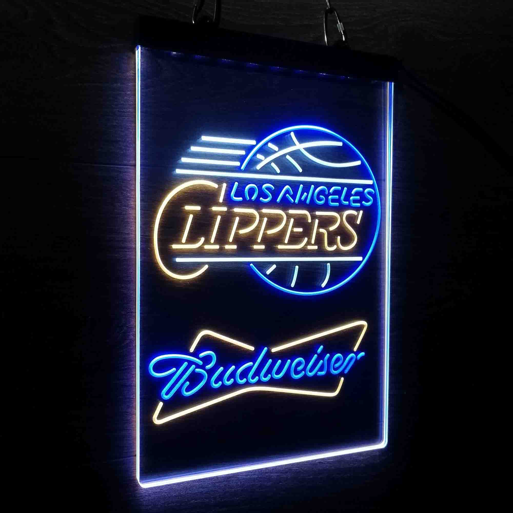 Los Angeles Clippers Nba Budweiser Neon 3-Color LED Sign