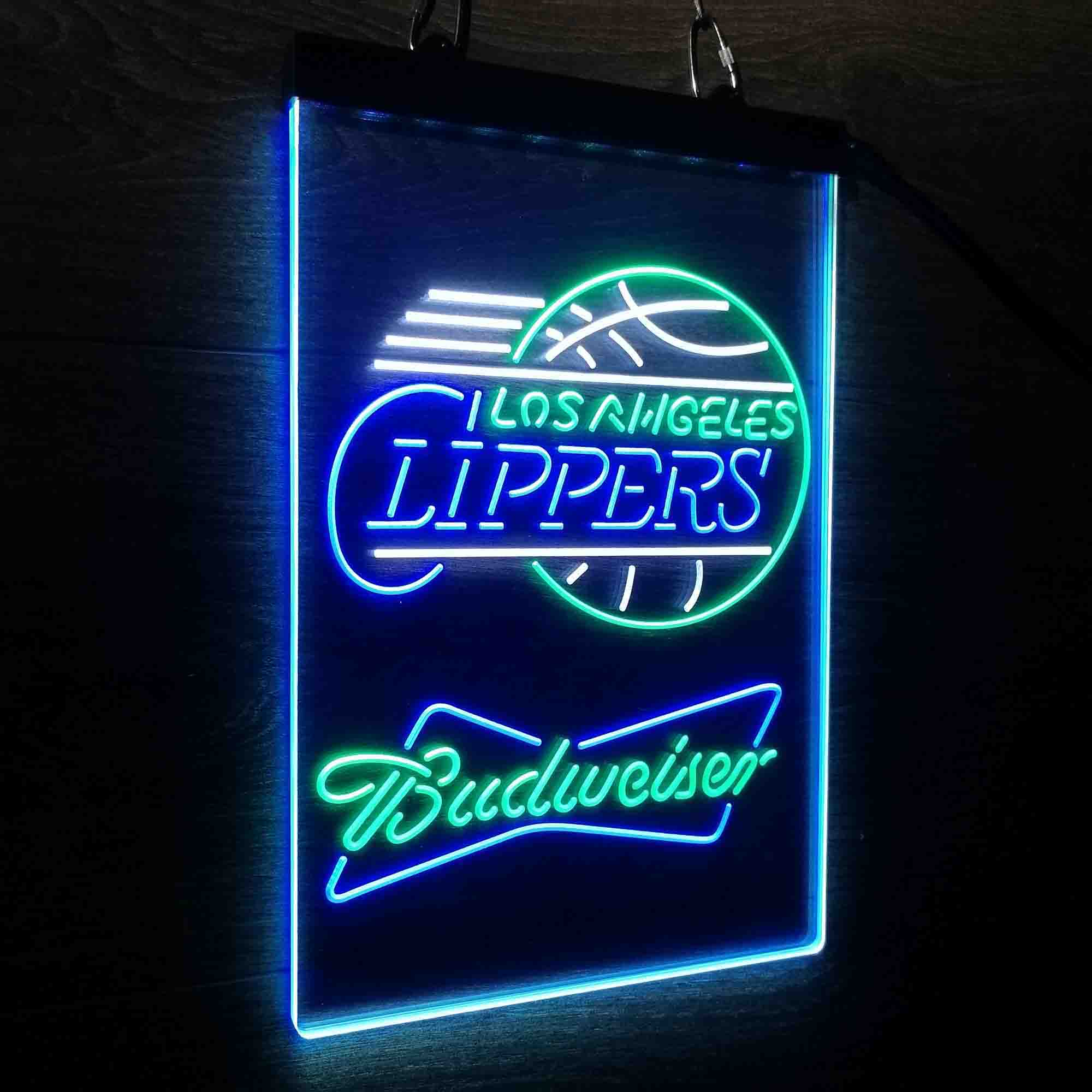 Los Angeles Clippers Nba Budweiser Neon 3-Color LED Sign