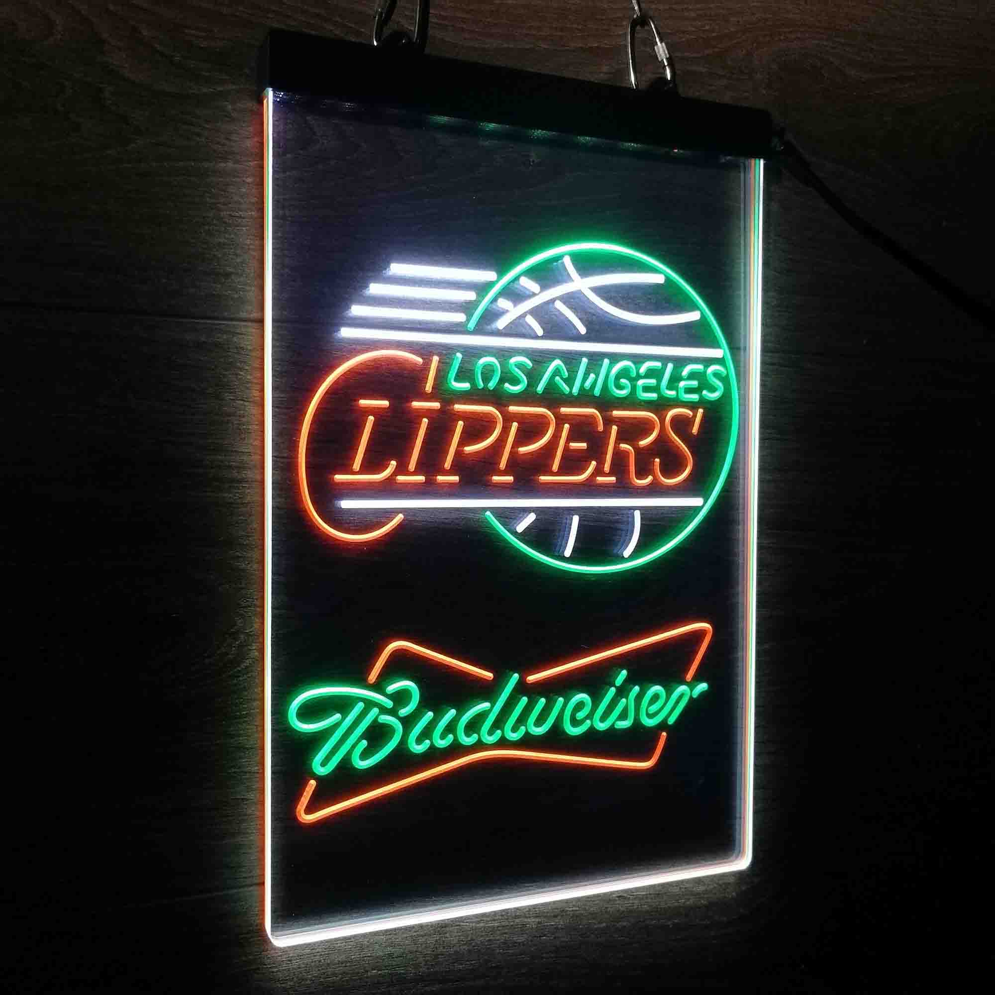 Los Angeles Clippers Nba Budweiser Neon 3-Color LED Sign