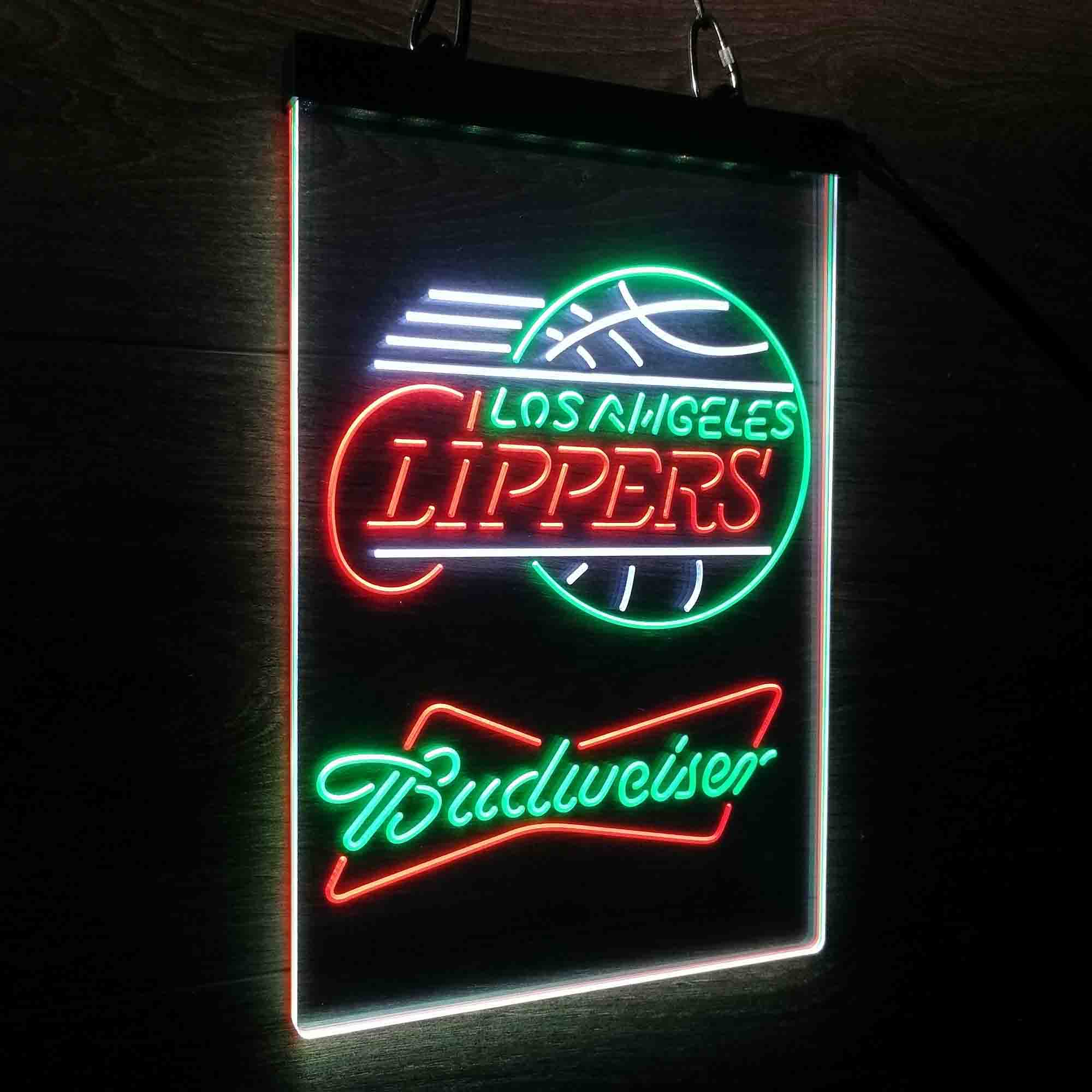 Los Angeles Clippers Nba Budweiser Neon 3-Color LED Sign