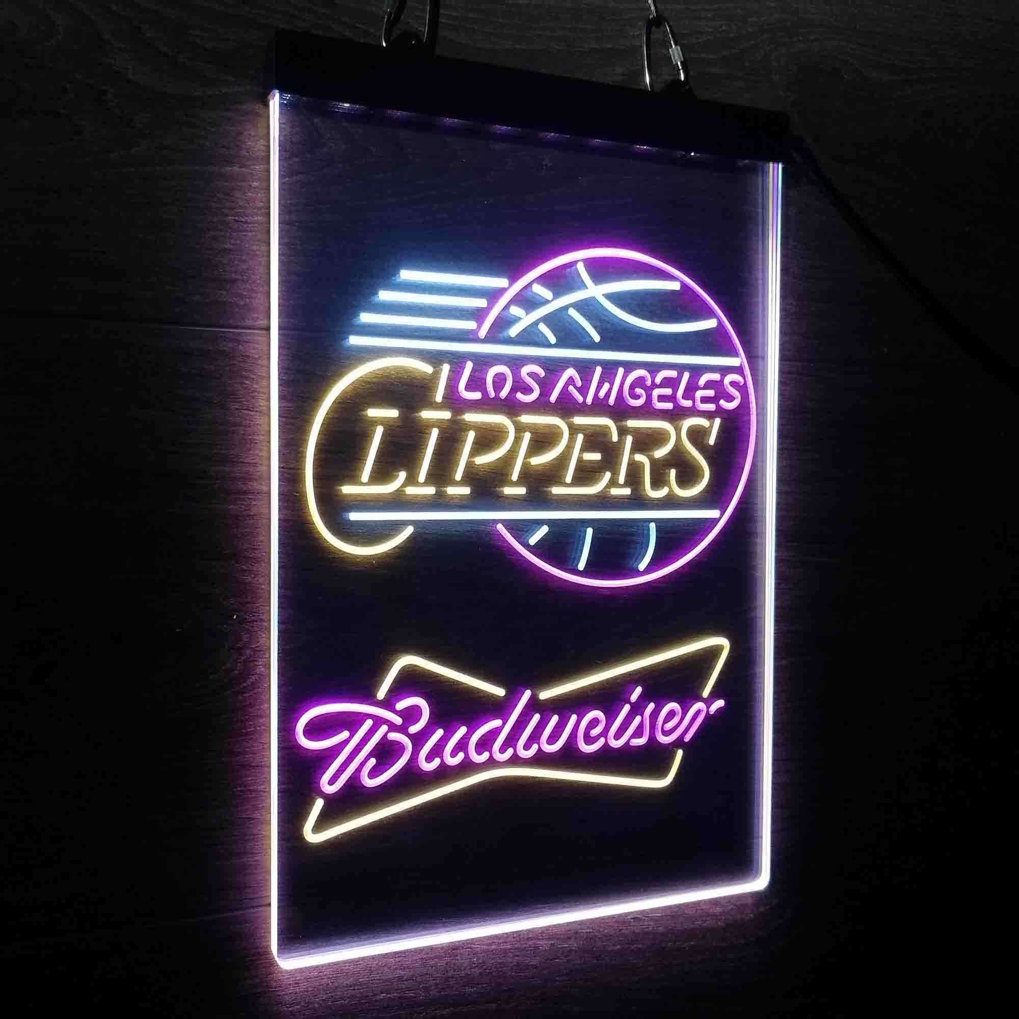 Los Angeles Clippers Nba Budweiser Neon 3-Color LED Sign