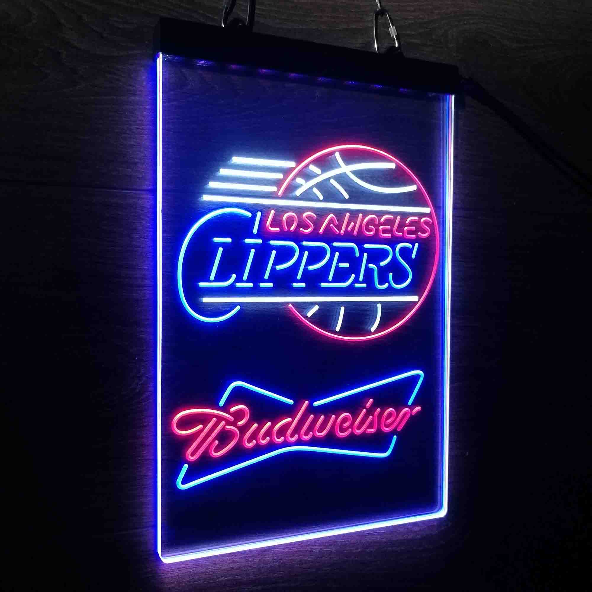 Los Angeles Clippers Nba Budweiser Neon 3-Color LED Sign