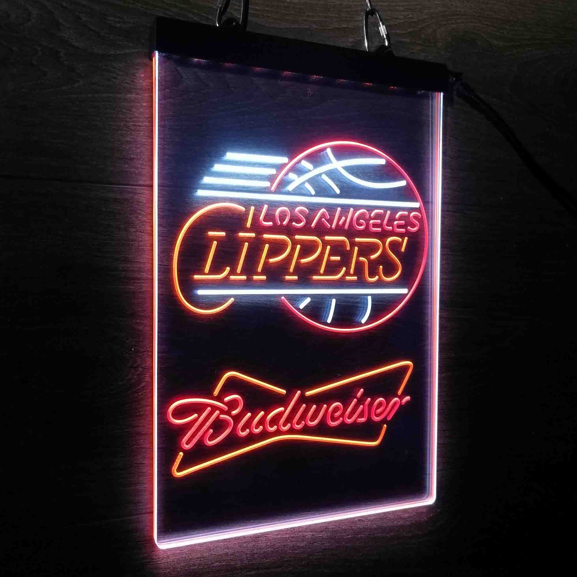 Los Angeles Clippers Nba Budweiser Neon 3-Color LED Sign