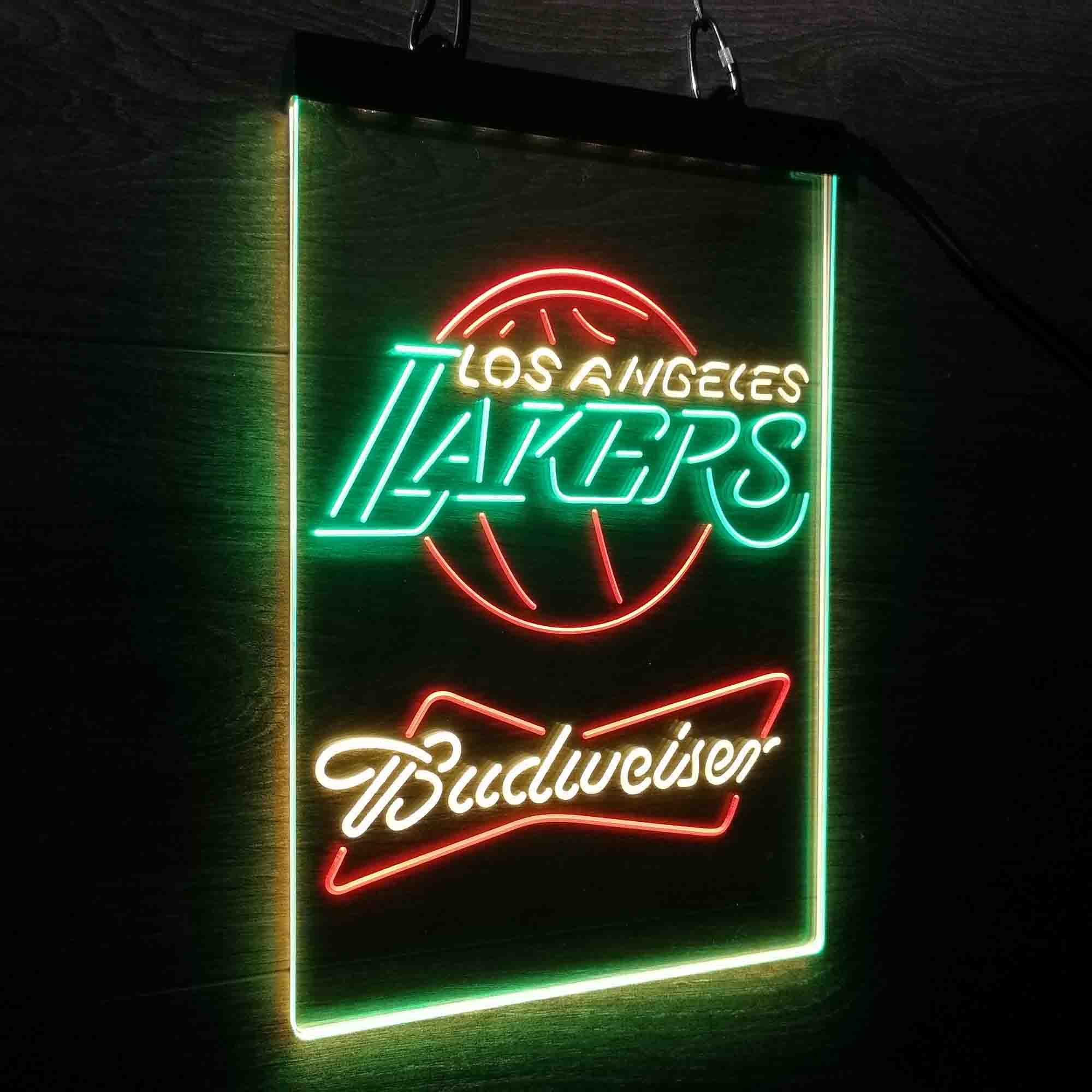 Los Angeles Lakers Nba Budweiser Neon 3-Color LED Sign