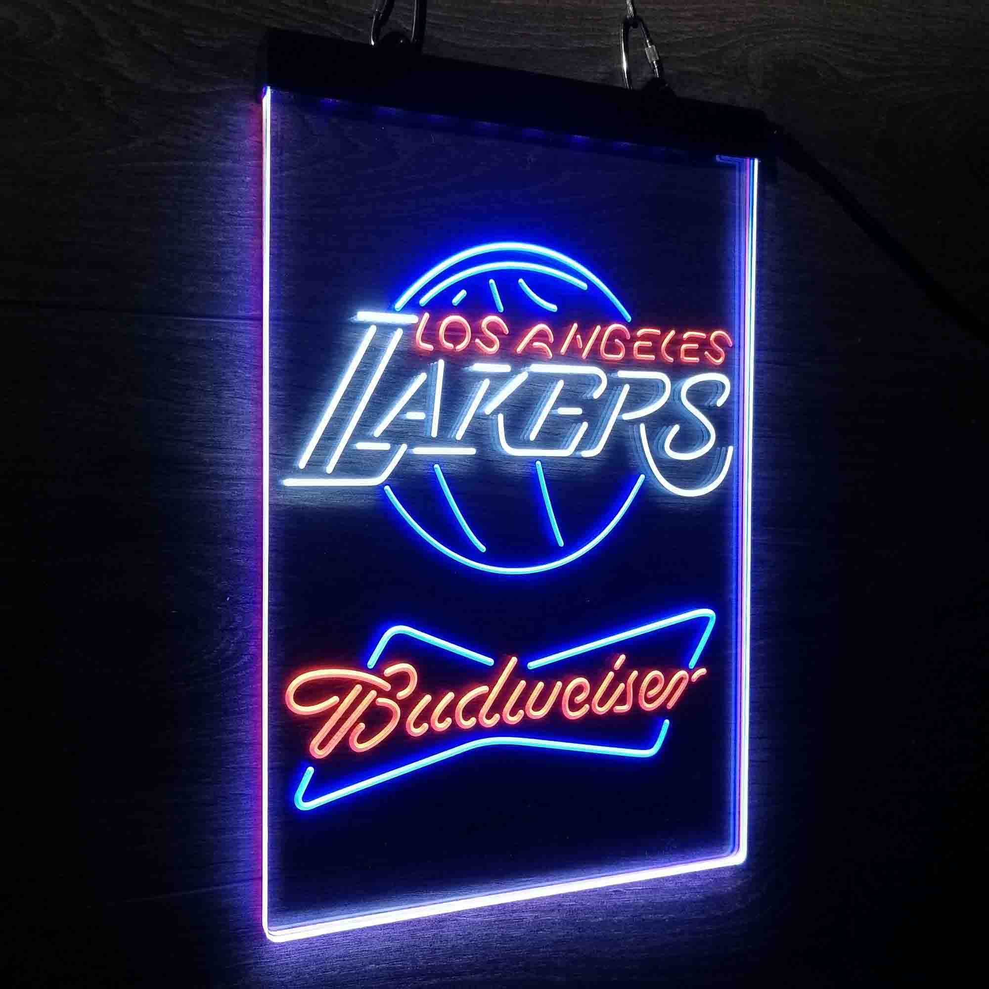 Los Angeles Lakers Nba Budweiser Neon 3-Color LED Sign