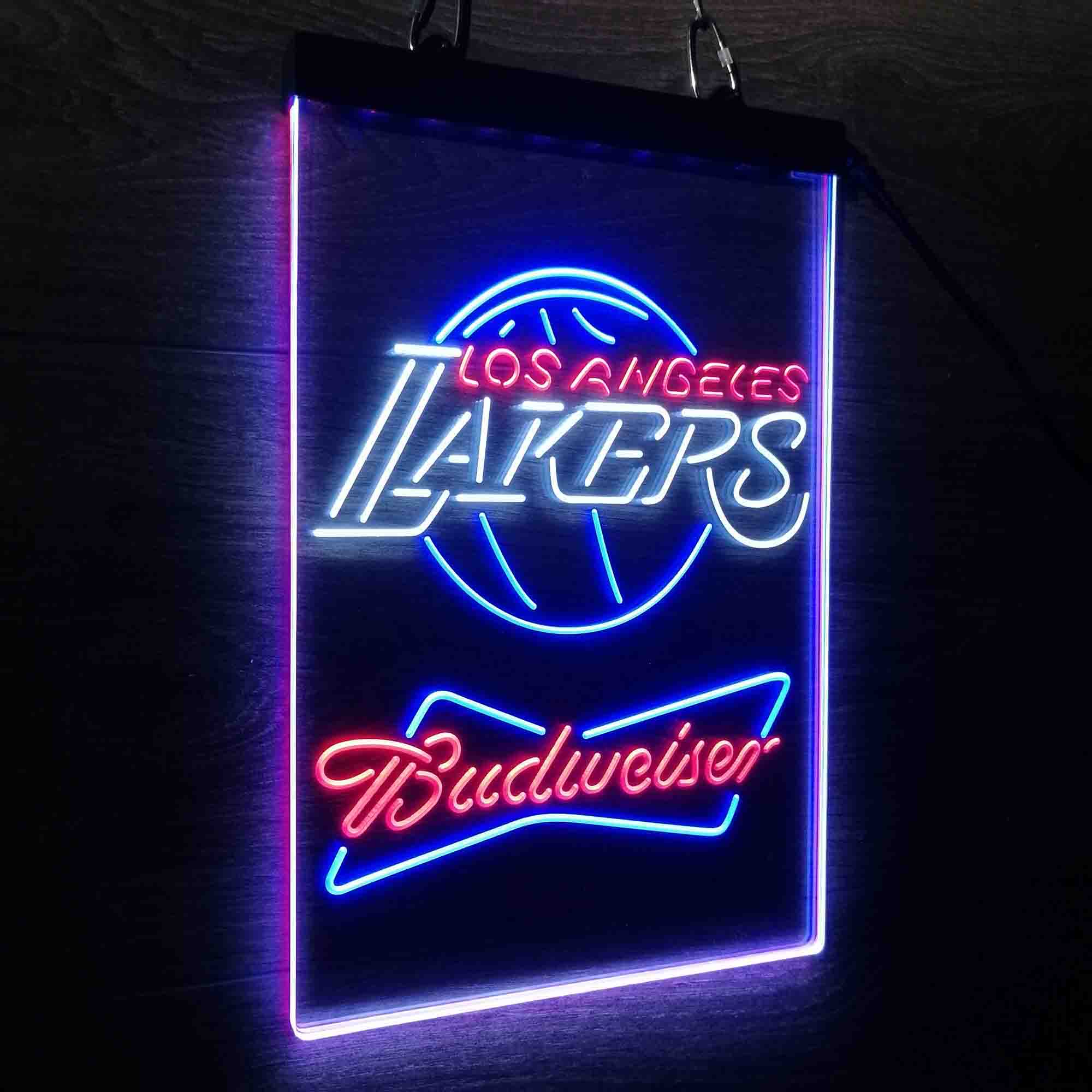 Los Angeles Lakers Nba Budweiser Neon 3-Color LED Sign