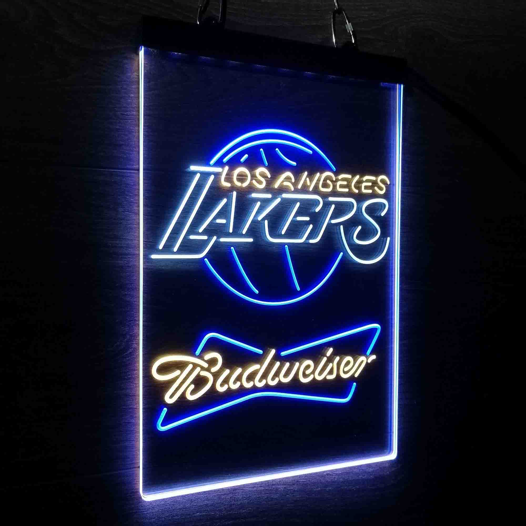 Los Angeles Lakers Nba Budweiser Neon 3-Color LED Sign