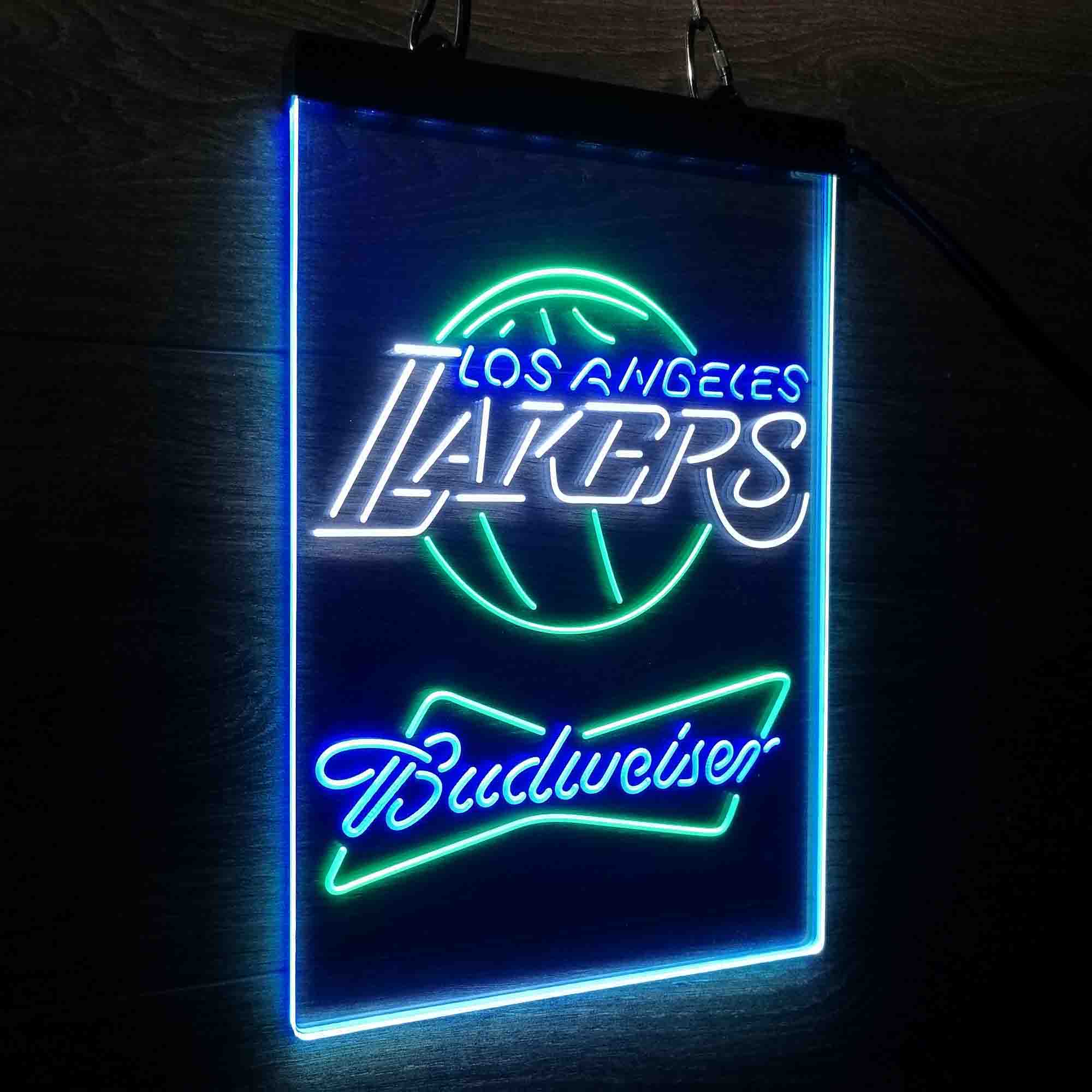 Los Angeles Lakers Nba Budweiser Neon 3-Color LED Sign