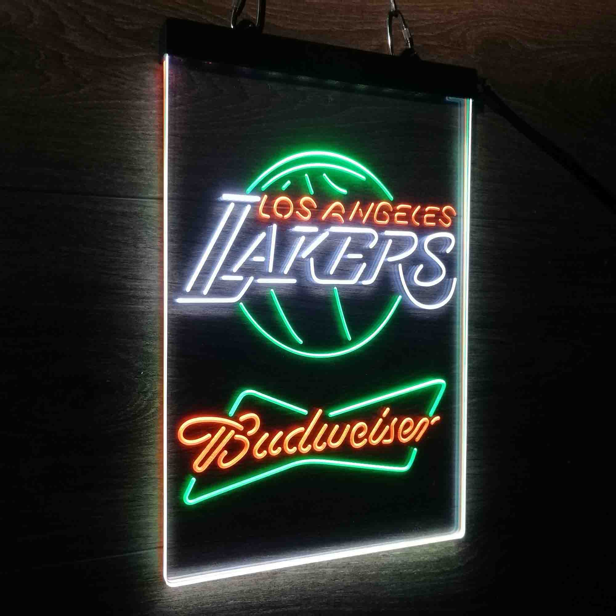 Los Angeles Lakers Nba Budweiser Neon 3-Color LED Sign