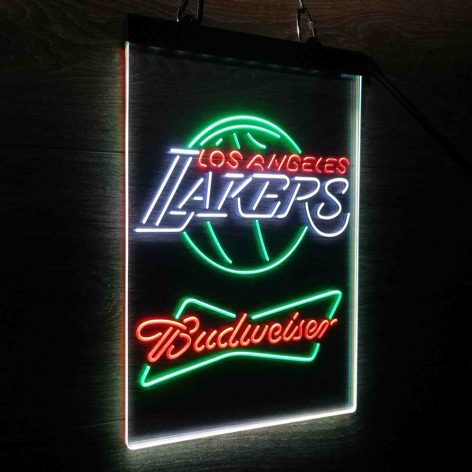 Los Angeles Lakers Nba Budweiser Neon 3-Color LED Sign