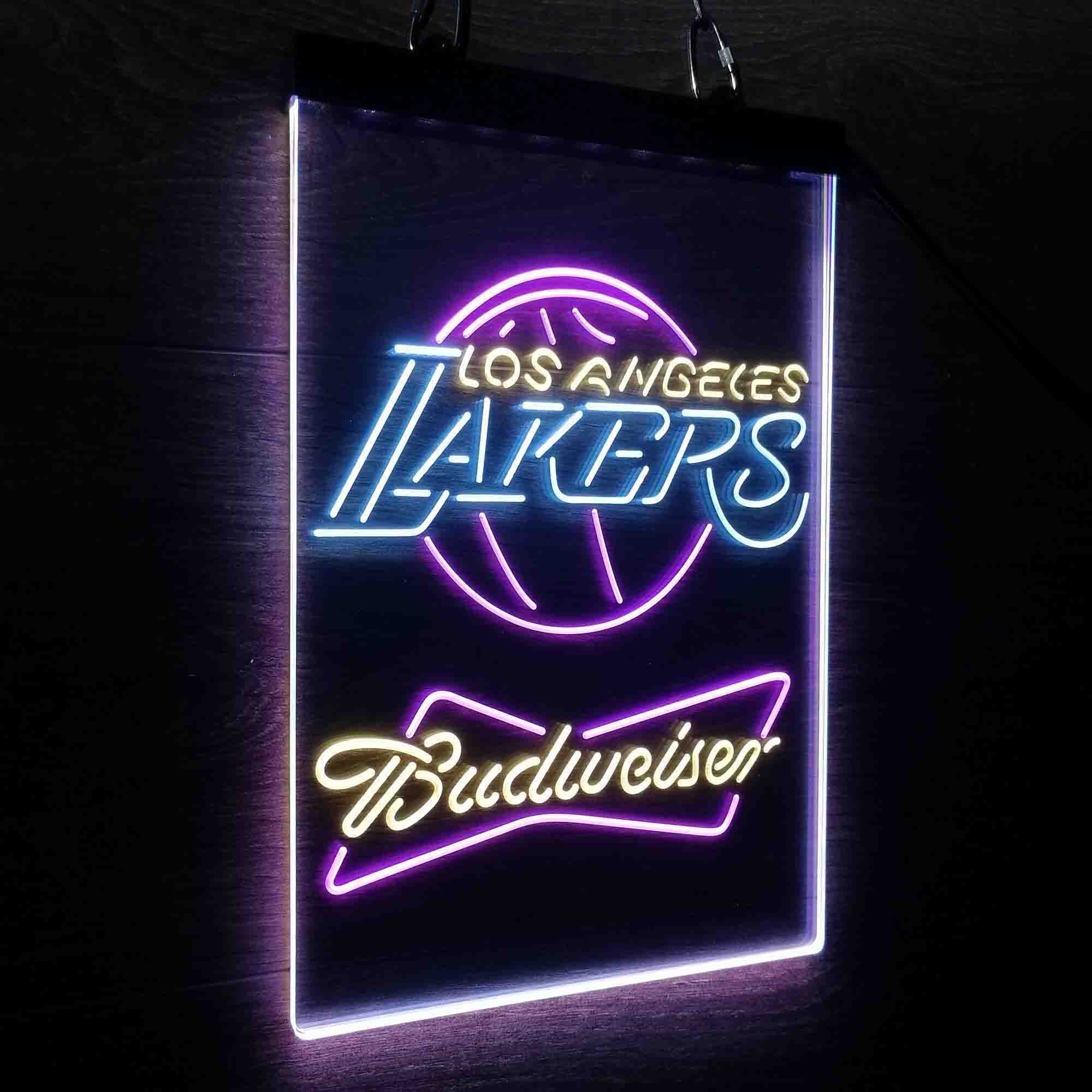 Los Angeles Lakers Nba Budweiser Neon 3-Color LED Sign