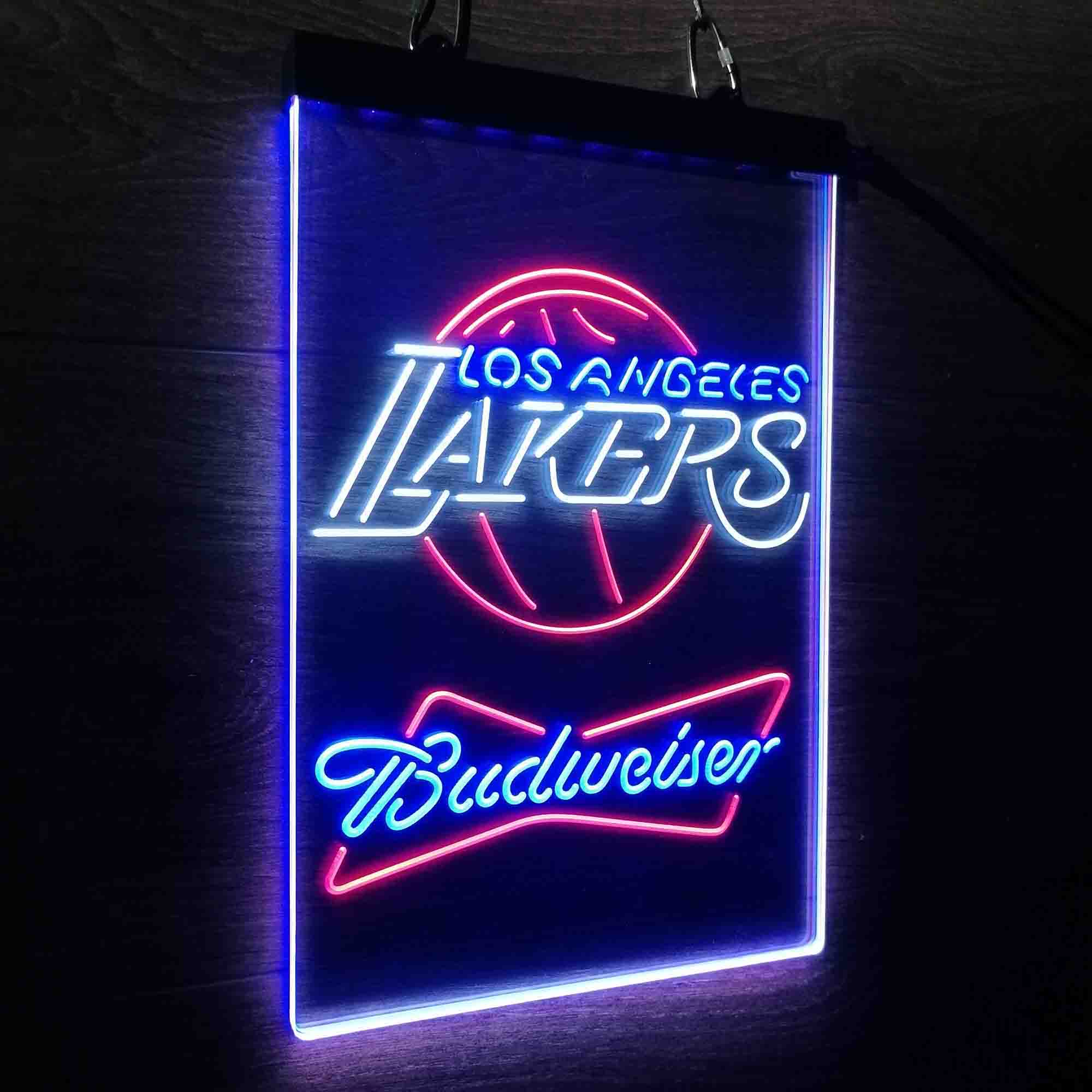 Los Angeles Lakers Nba Budweiser Neon 3-Color LED Sign