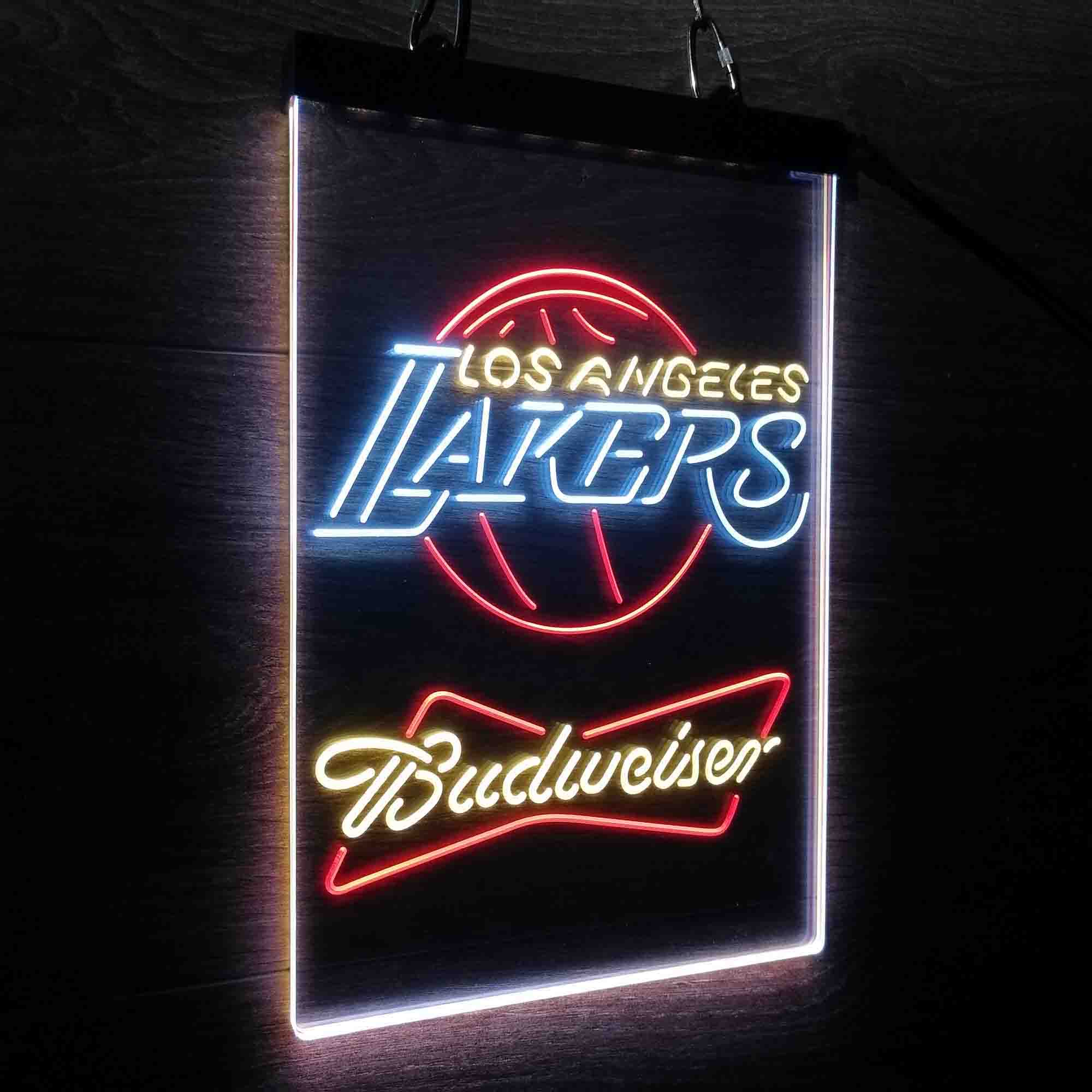 Los Angeles Lakers Nba Budweiser Neon 3-Color LED Sign