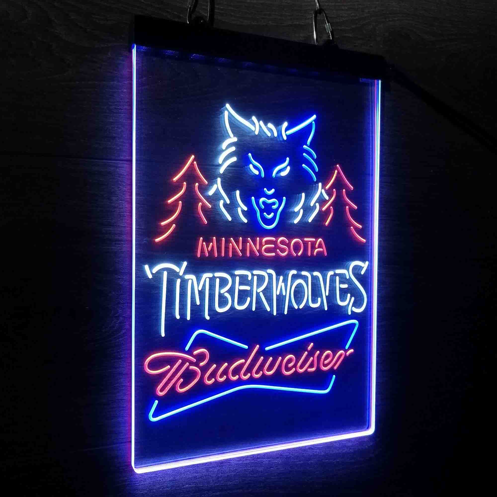 Minnesota Timberwolves Nba Budweiser Led New Sign | LED LAB CAVE