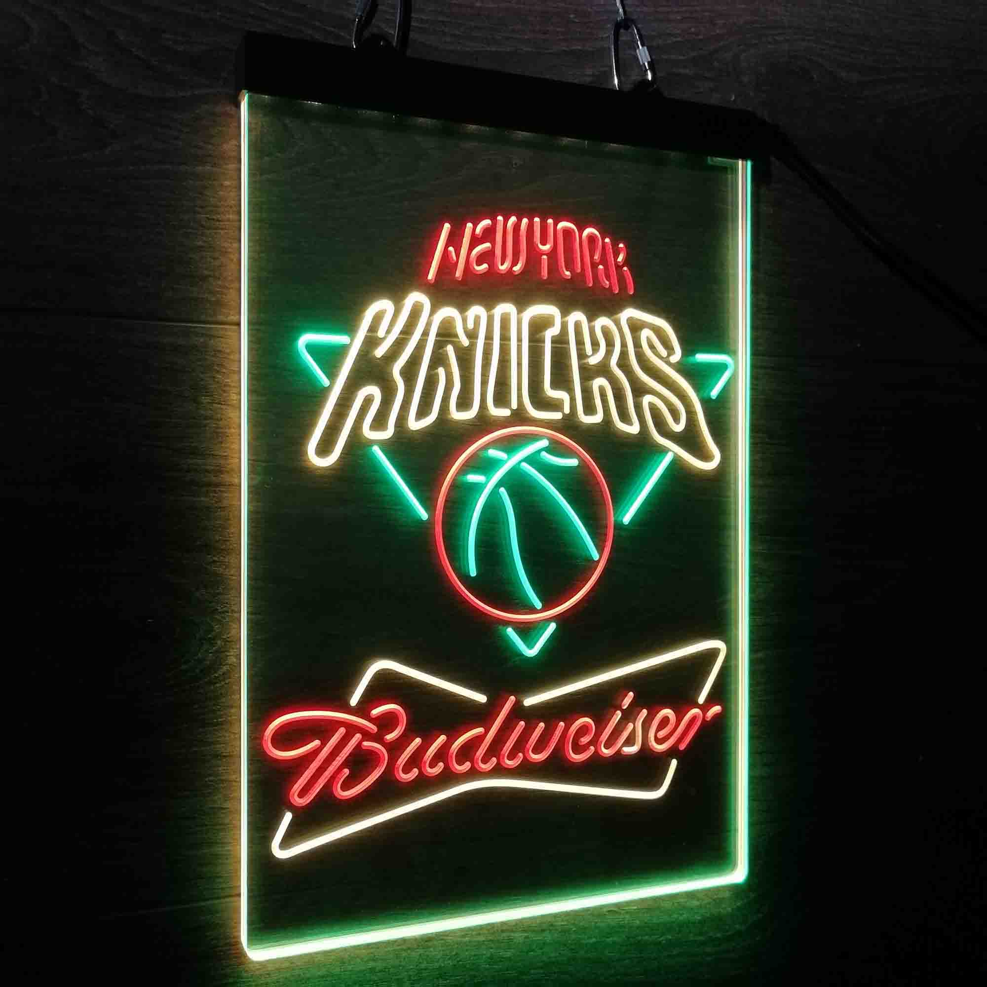 New York Knicks Nba Budweiser Neon 3-Color LED Sign