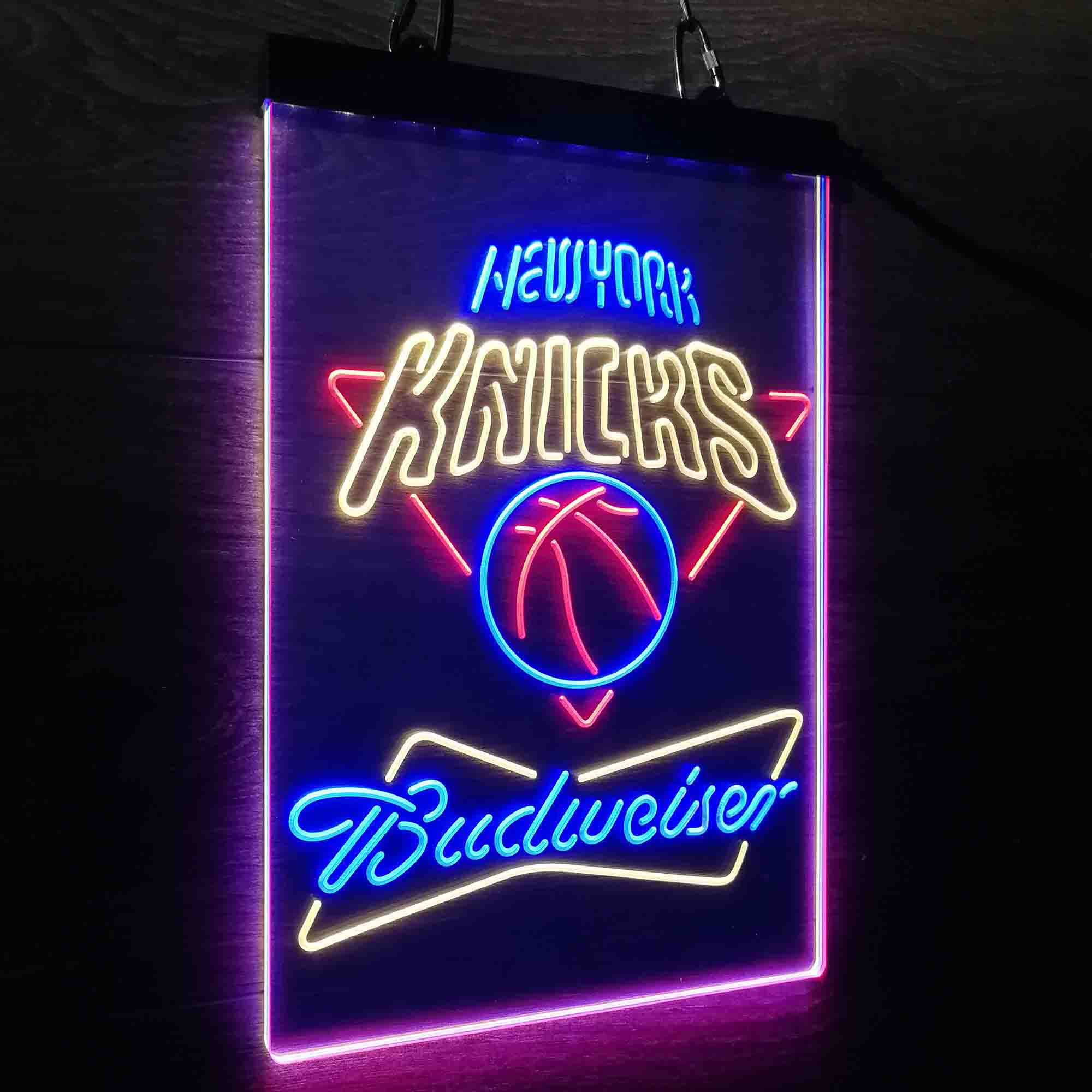 New York Knicks Nba Budweiser Neon 3-Color LED Sign