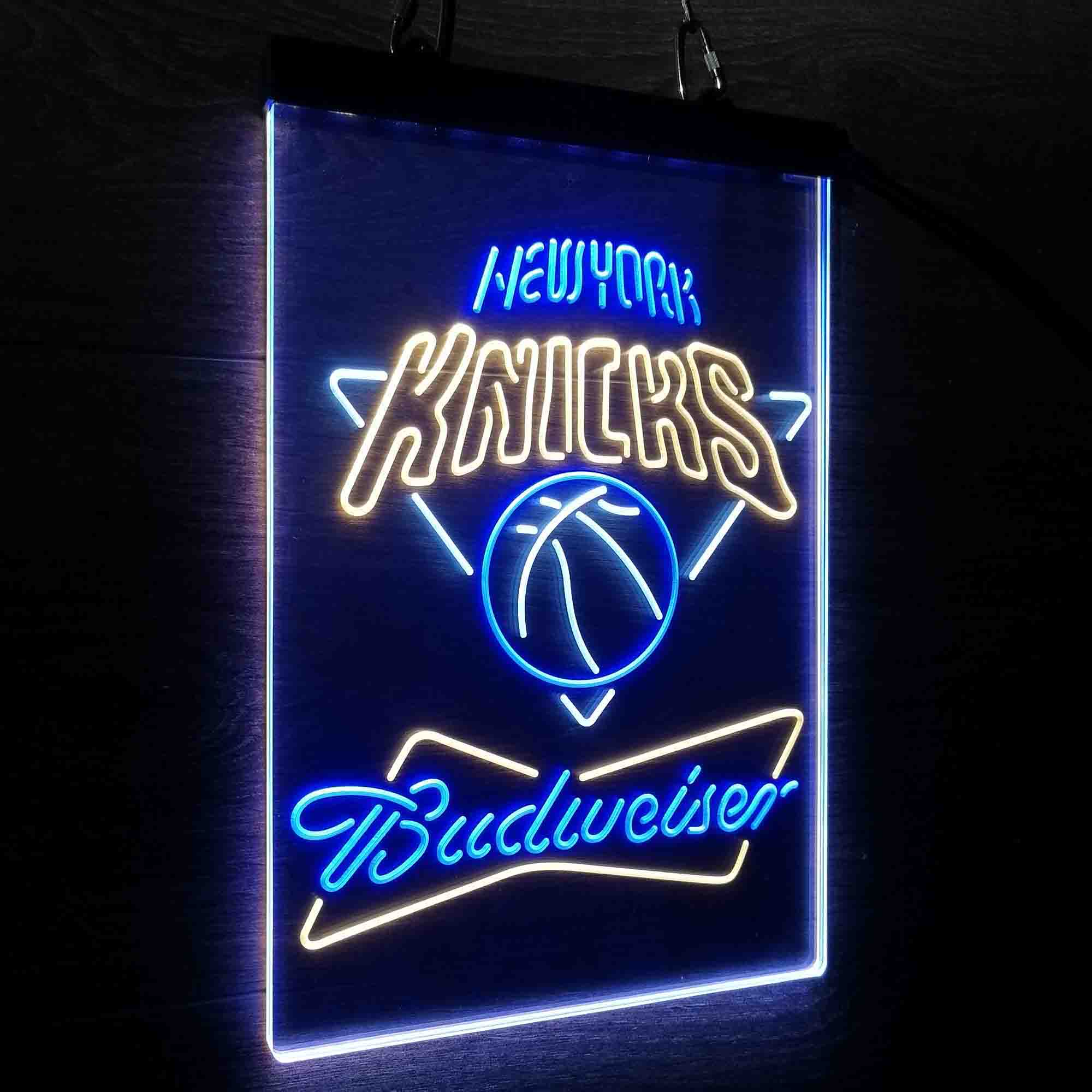 New York Knicks Nba Budweiser Neon 3-Color LED Sign