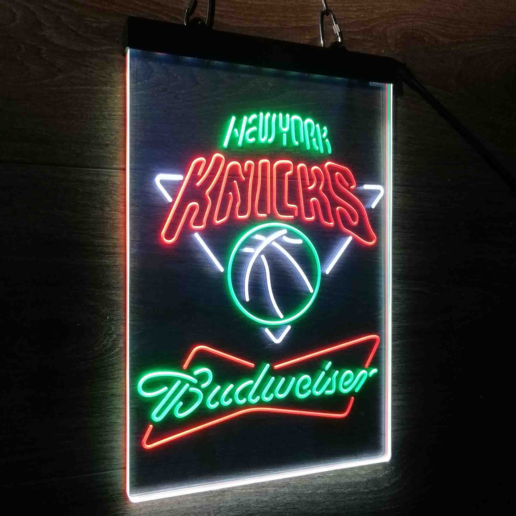 New York Knicks Nba Budweiser Neon 3-Color LED Sign