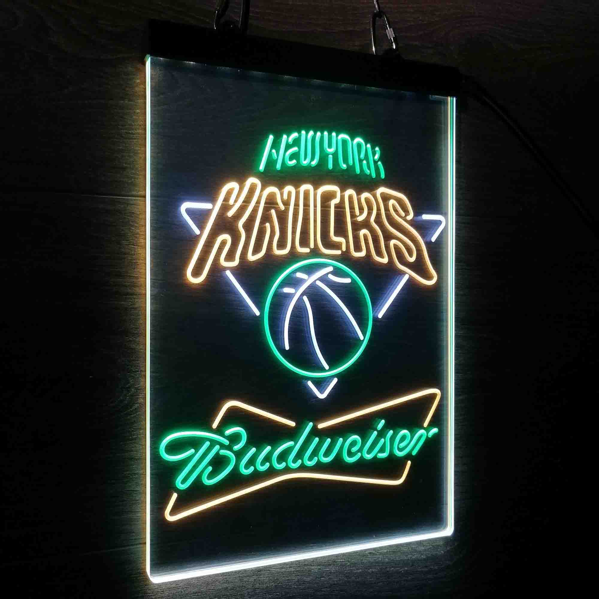 New York Knicks Nba Budweiser Neon 3-Color LED Sign