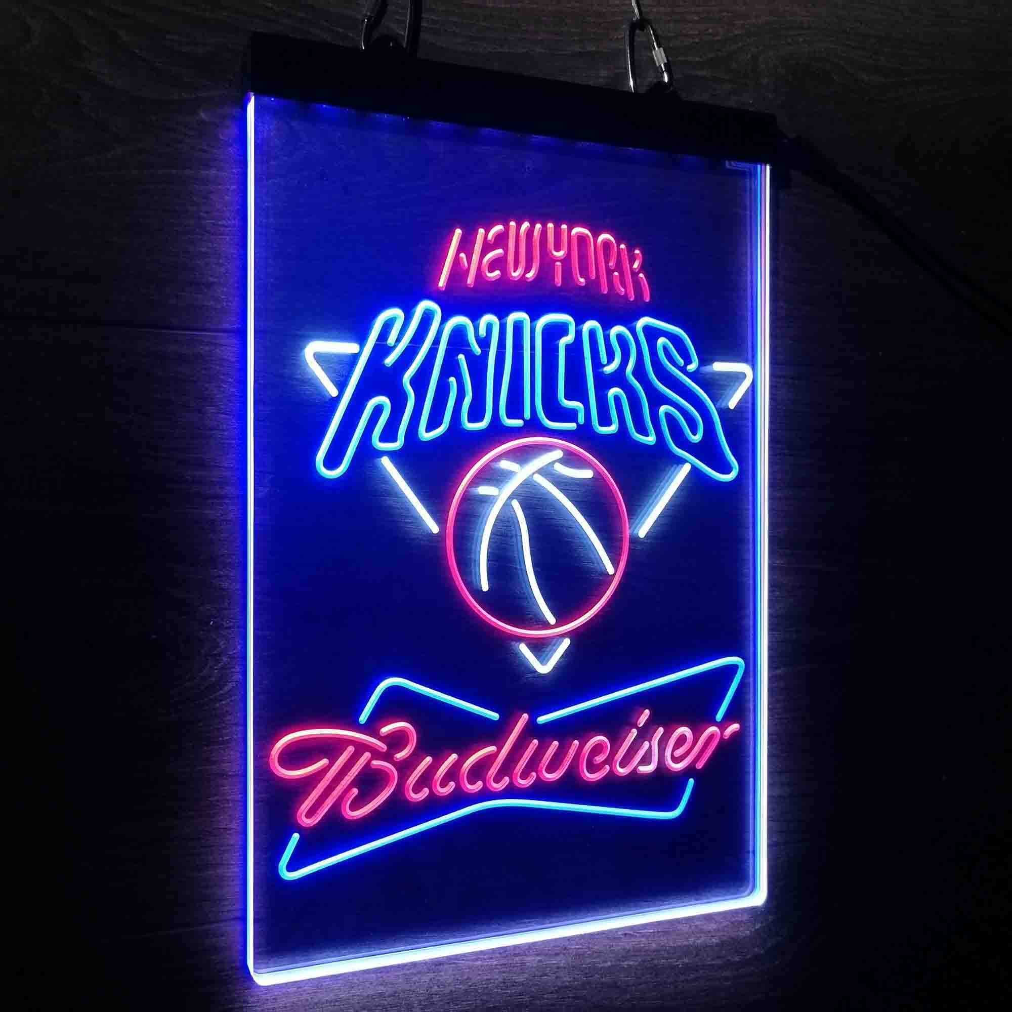 New York Knicks Nba Budweiser Neon 3-Color LED Sign