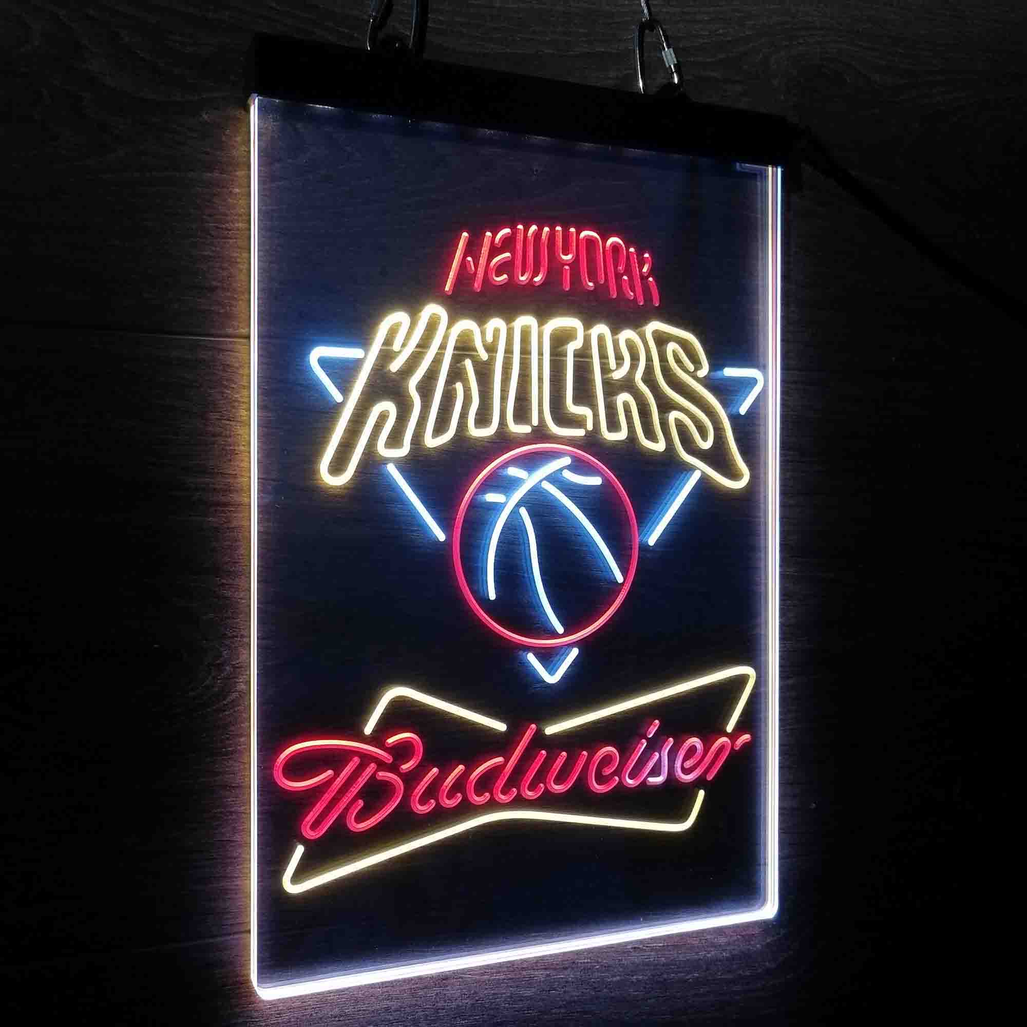 New York Knicks Nba Budweiser Neon 3-Color LED Sign