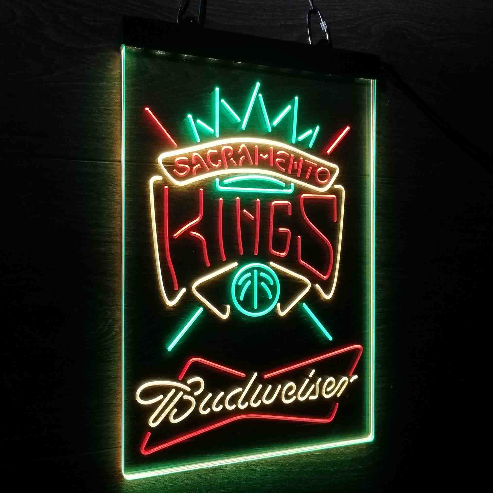 Sacramento Kings Nba Budweiser Neon 3-Color LED Sign