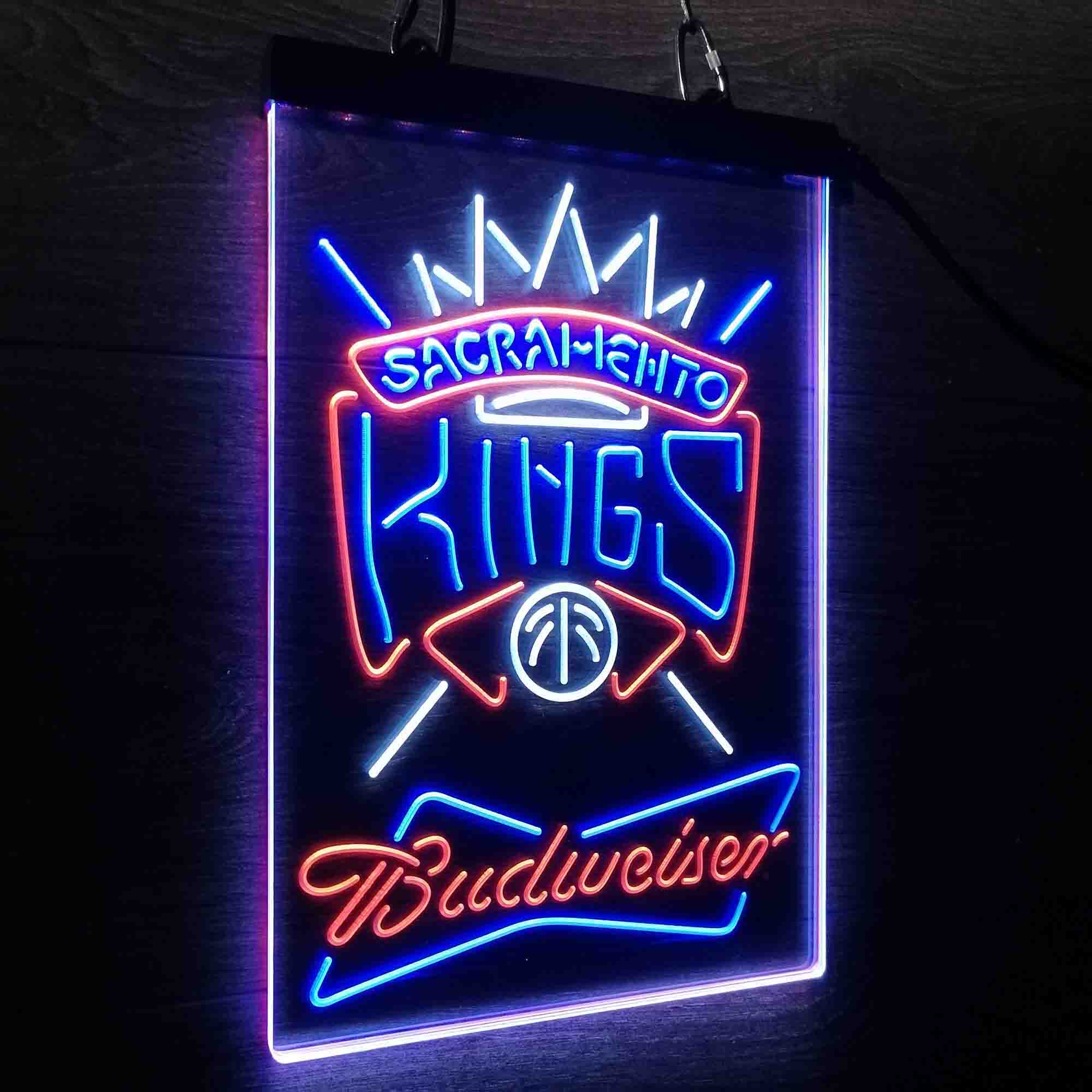 Sacramento Kings Nba Budweiser Neon 3-Color LED Sign