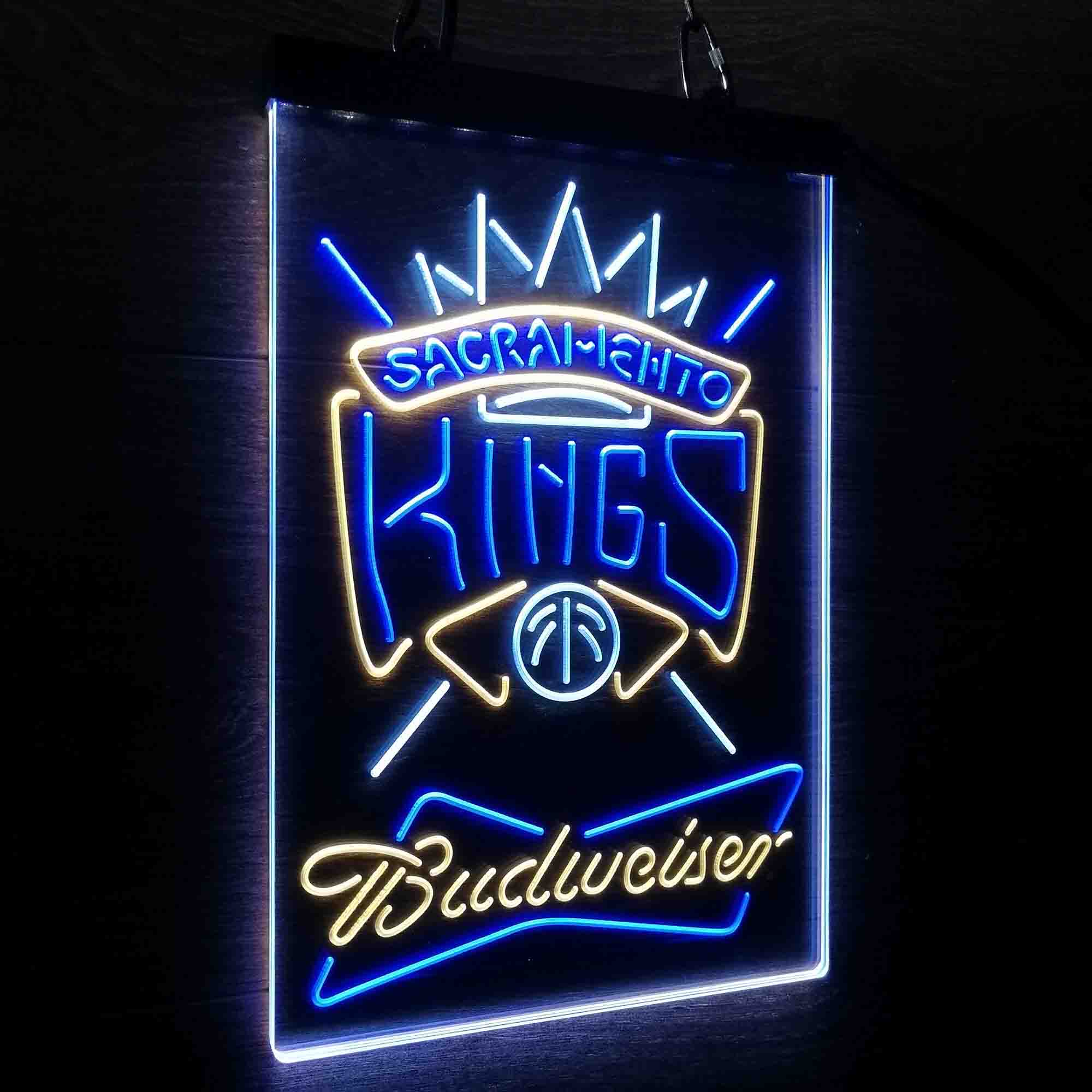 Sacramento Kings Nba Budweiser Neon 3-Color LED Sign