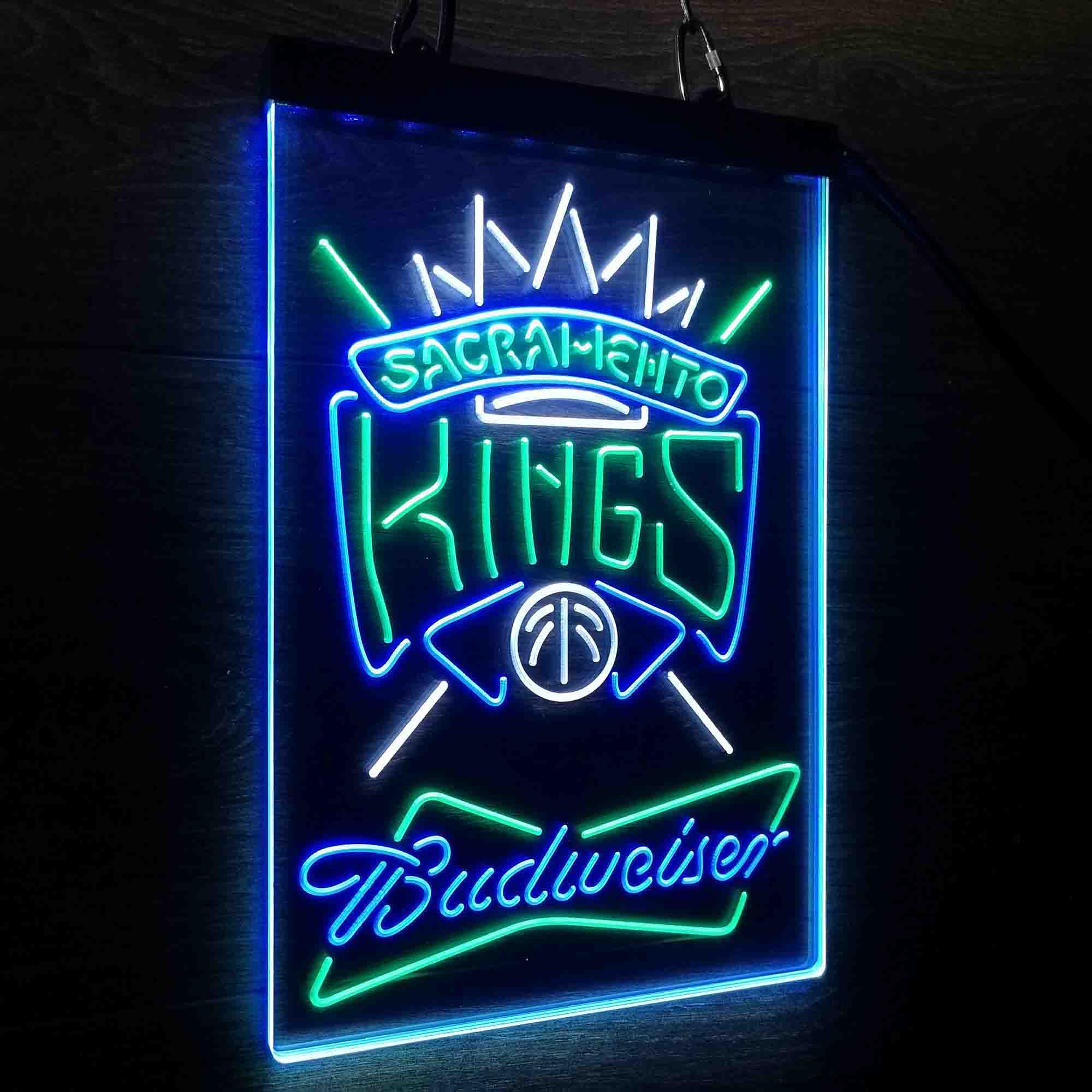 Sacramento Kings Nba Budweiser Neon 3-Color LED Sign