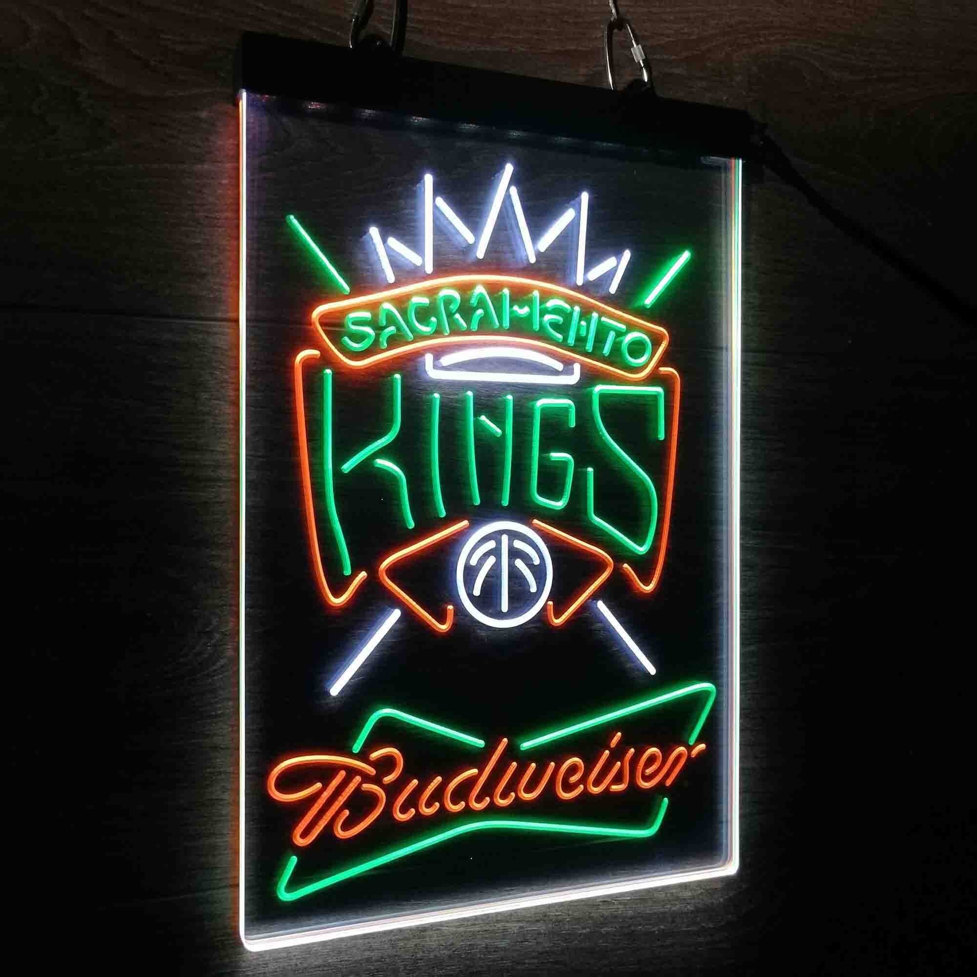 Sacramento Kings Nba Budweiser Neon 3-Color LED Sign